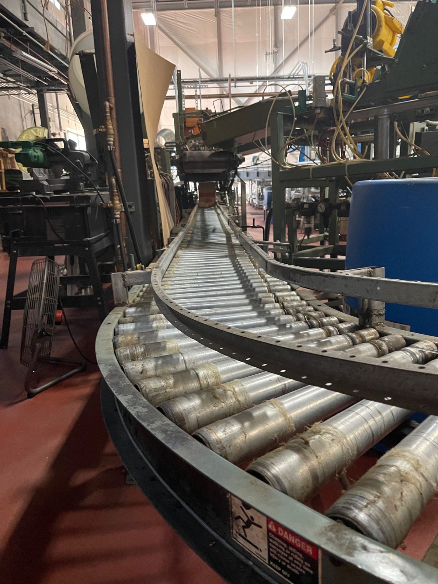 Hytrol Steel Roller Case Conveyor with J-shaped curve, Approx. 29' run with 21" rol | Rig Fee $300 - Image 3 of 3