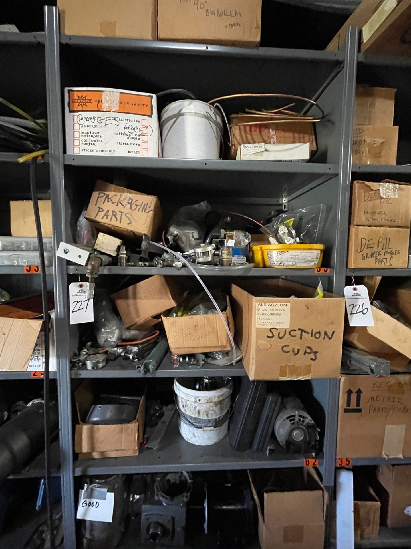 Section of Parts Shelves (includes items on shelf and shelving unit), - Subj to Bulk | Rig Fee $200