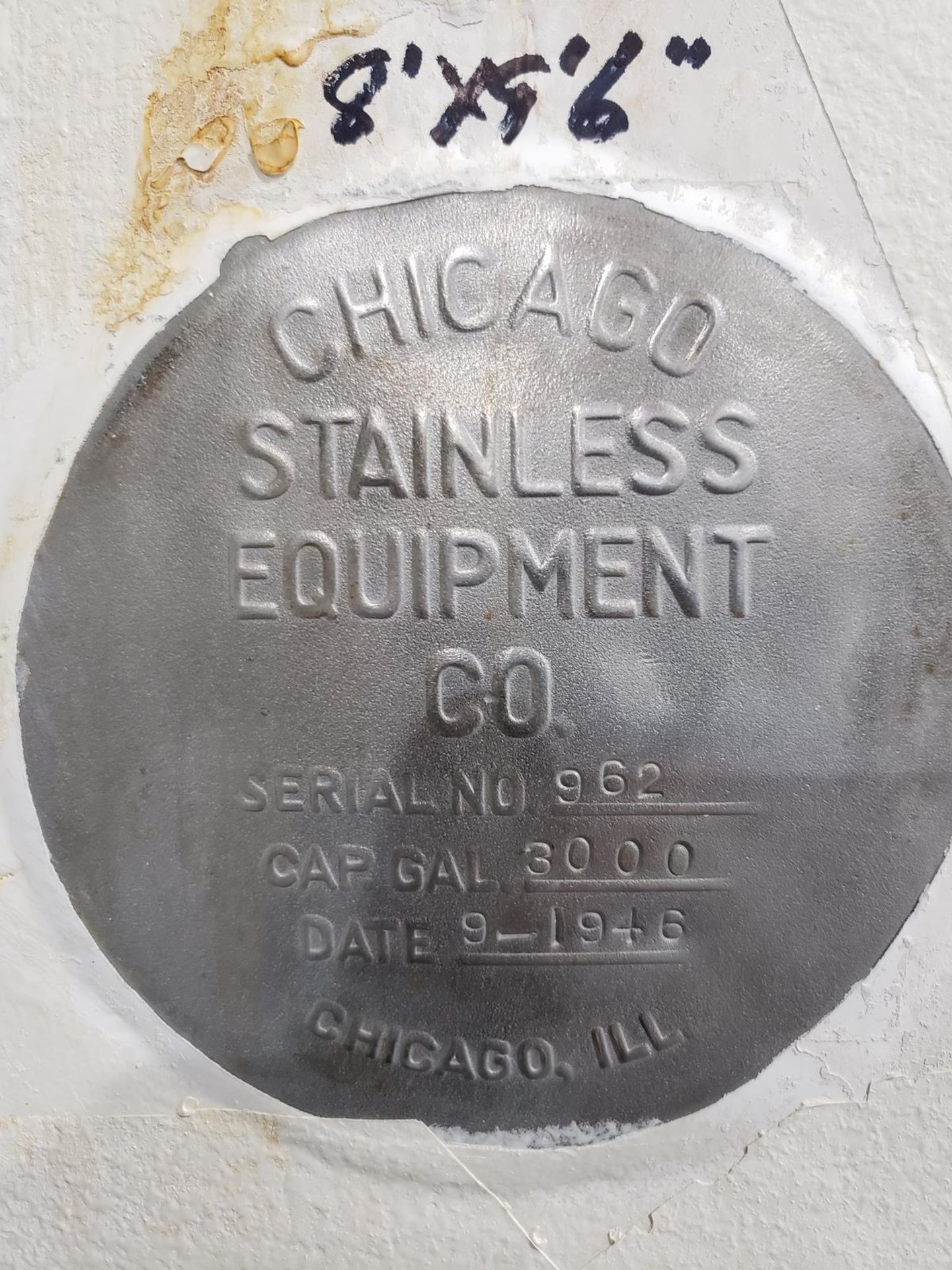 Chicago Stainless 3,000 Gallon Horizontal Storage Tank | Rig Fee: $2200 - Image 2 of 3