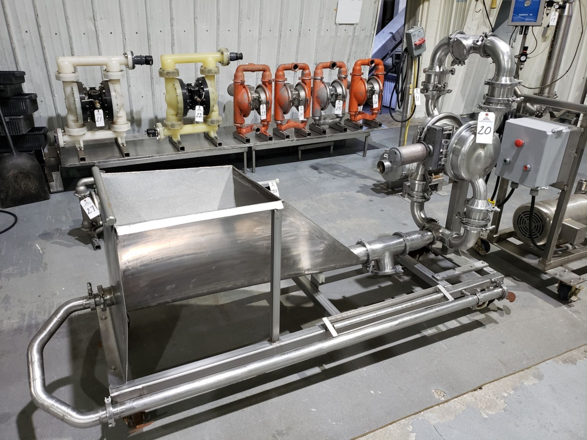 2" Sanitary Diaphragm Pump/Load Hopper Skid | Rig Fee: $50