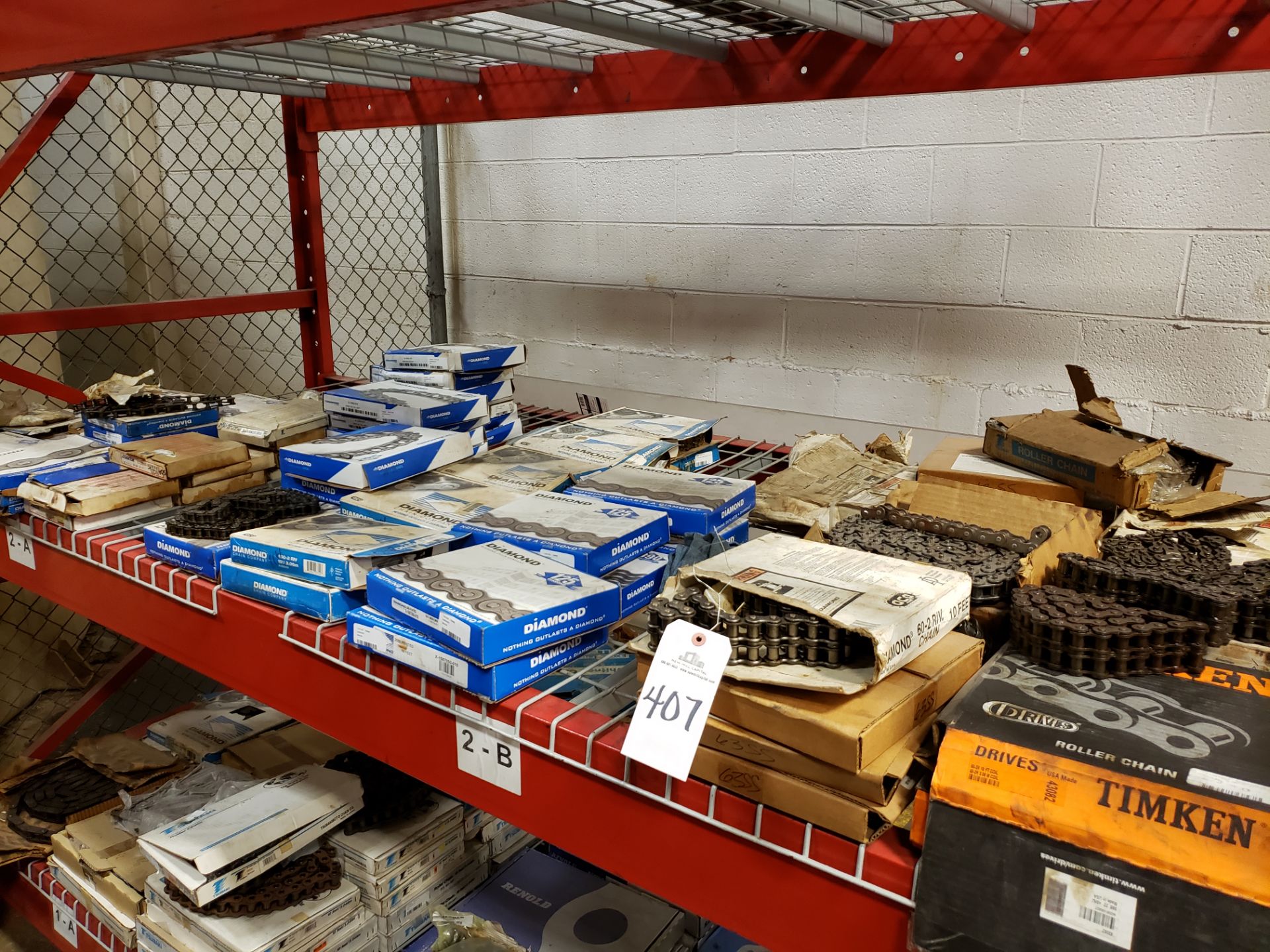 Contents of Pallet Rack Shelf, Chain Material | Rig Fee: $50