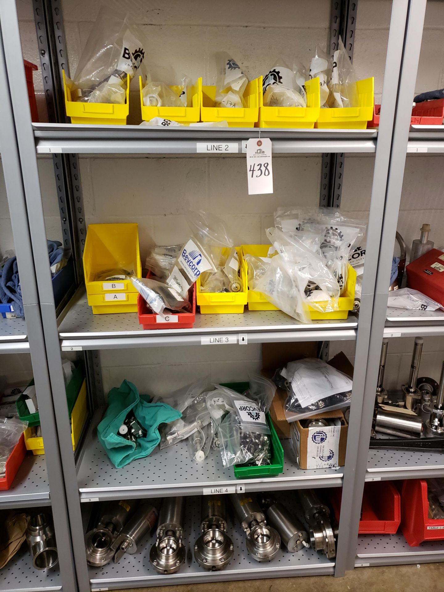 Contents of Storage Shelf Section, Filler Nozzle Spare Parts | Rig Fee: $50