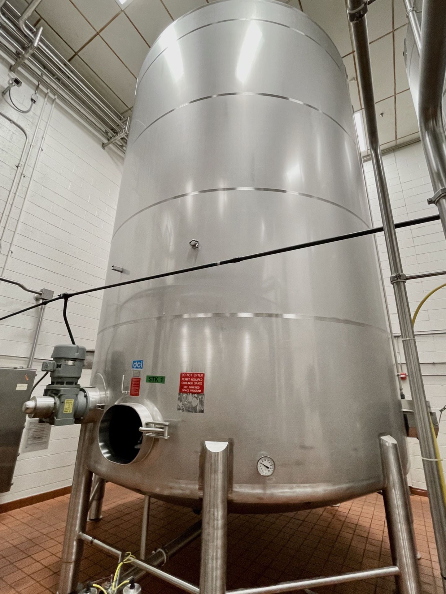 DCI 17,000 Gallon Stainless Steel Horizontal Agitated Tank, Dish Bottom, Dome Top, | Rig Fee: $6000