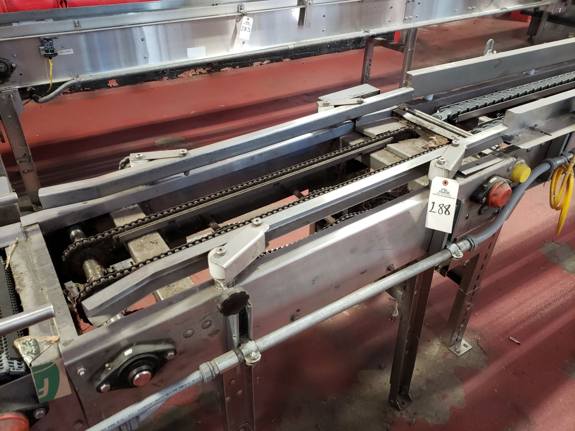 4' Stainless Steel Dual Chain Transfer Conveyor | Rig Fee: $100