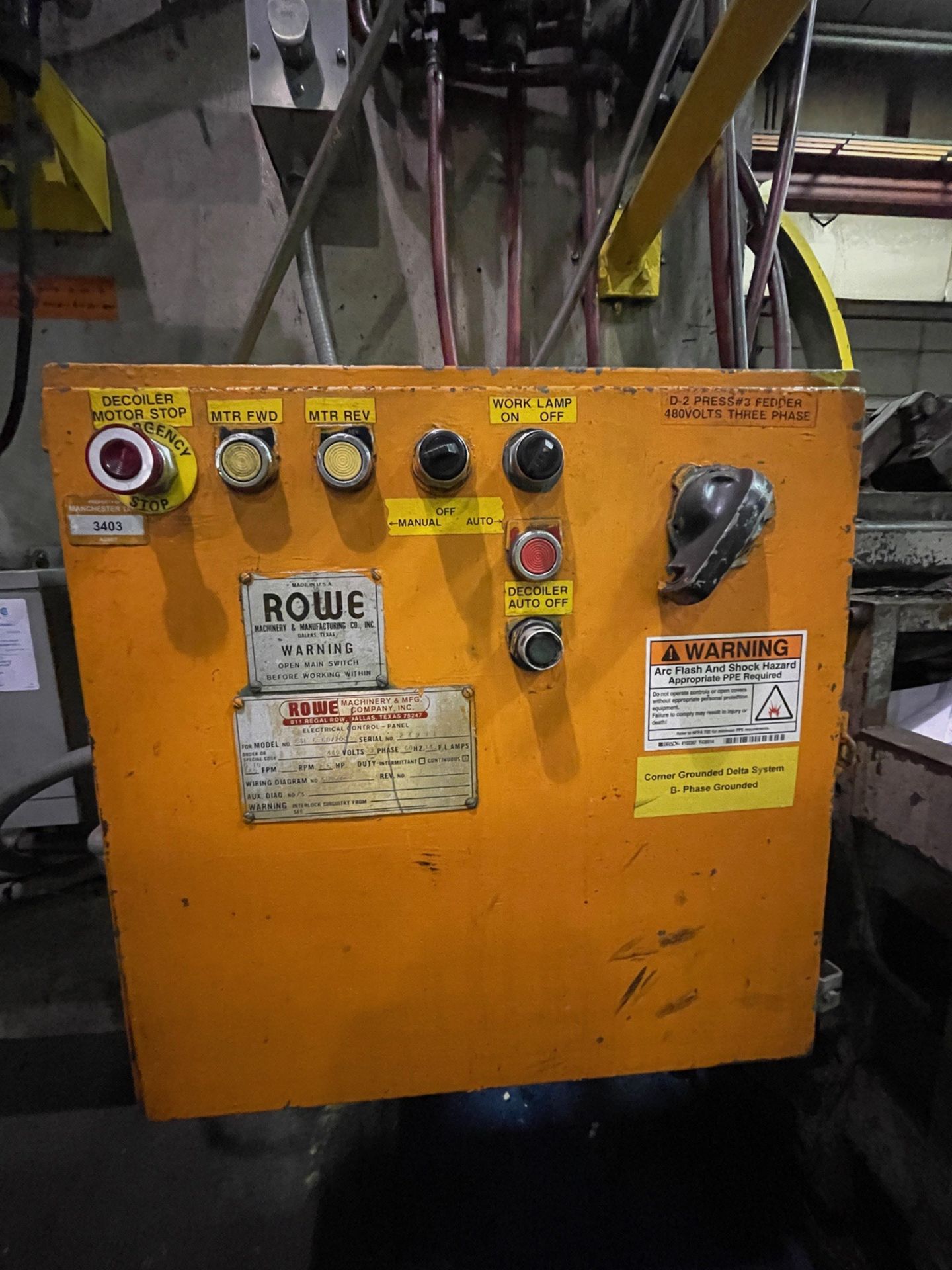 Rowe 10 Ton Coil Feeder, Model #CSF-6-60/20J, Serial #24991, 60" Wide and 72" O.D. | Rig Fee $8000 - Image 3 of 10