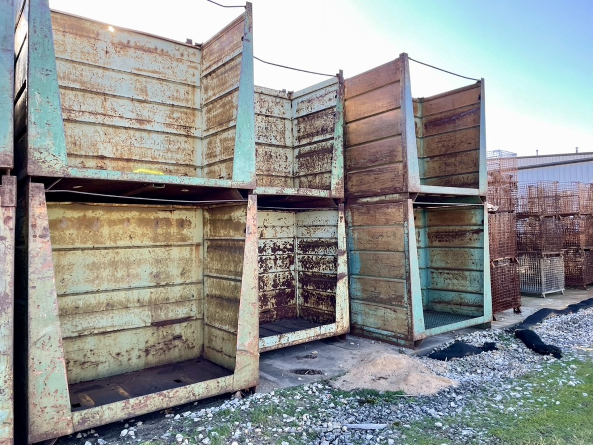 Approx 50 Steel Bins (Excludes and Wire Bins Shown) | Rig Fee $500