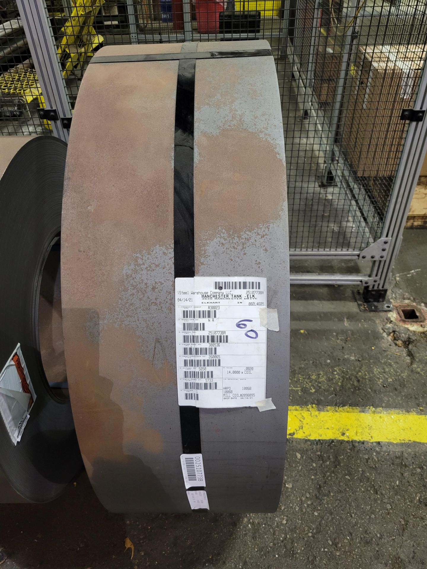 Approx 10,353 Lbs - 14in W x 0.082" Thickness MB Steel Coil | Rig Fee $300