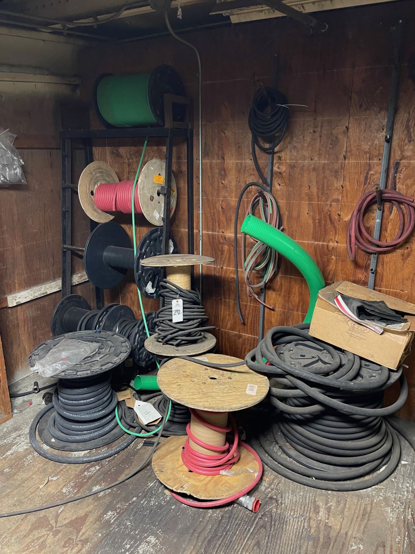 Lot of Hose and Spindle Rack | Rig Fee $100
