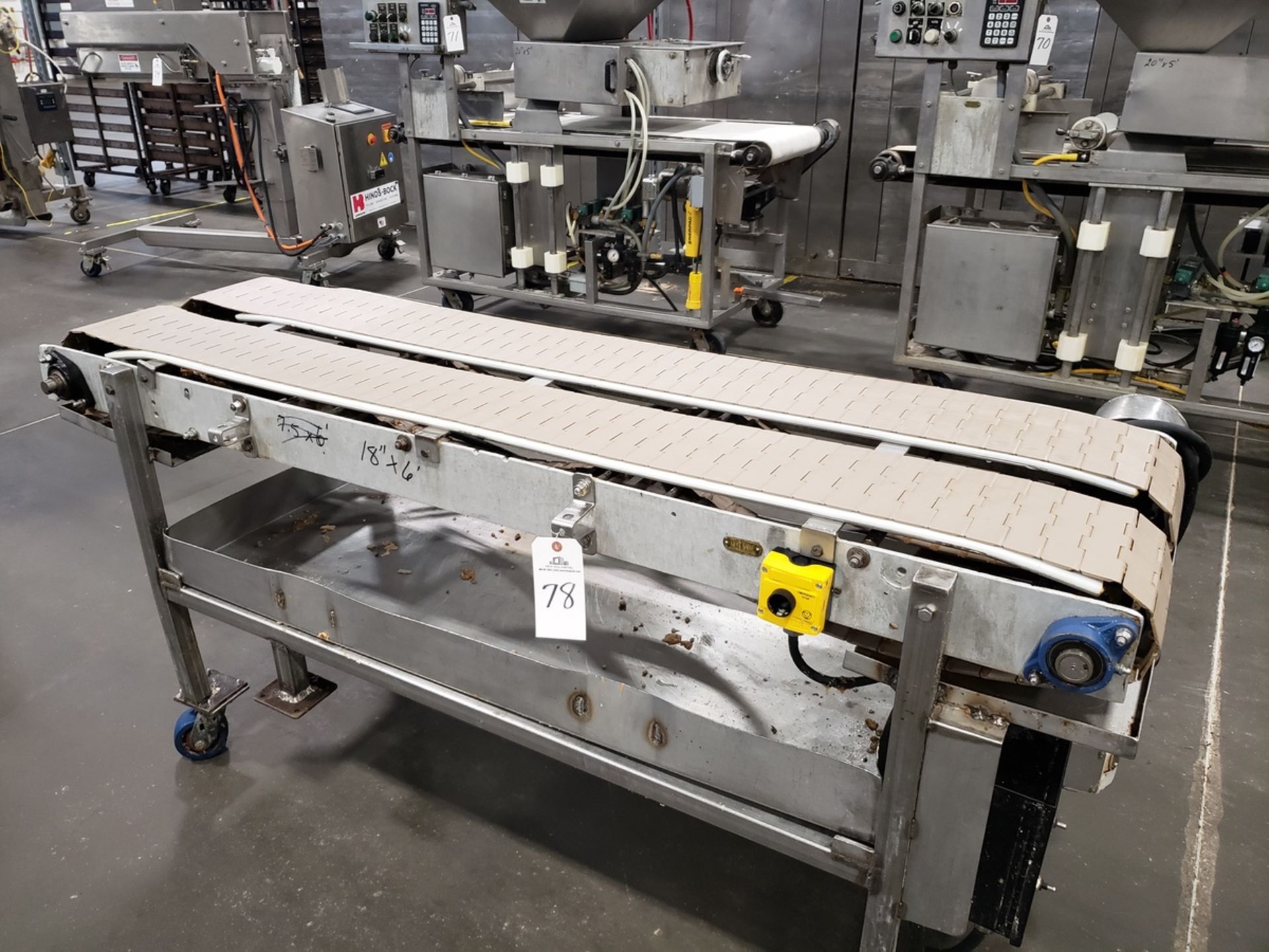 18" X 6' Pan Conveyor Section | Rig Fee: $100