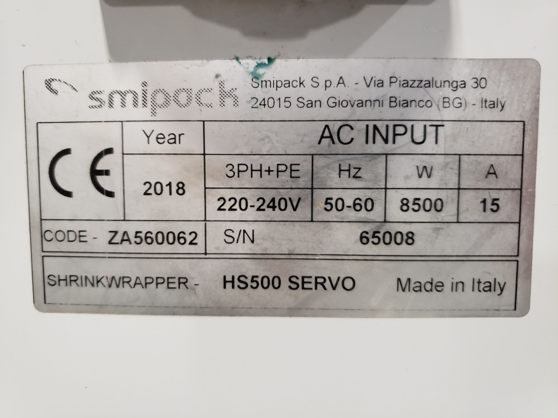 2019 SMIPack Horizontal Flow / Shrink Wrapper, M# HS500 Servo, S/N 65008, W/ T452H S | Rig Fee: $450 - Image 2 of 11