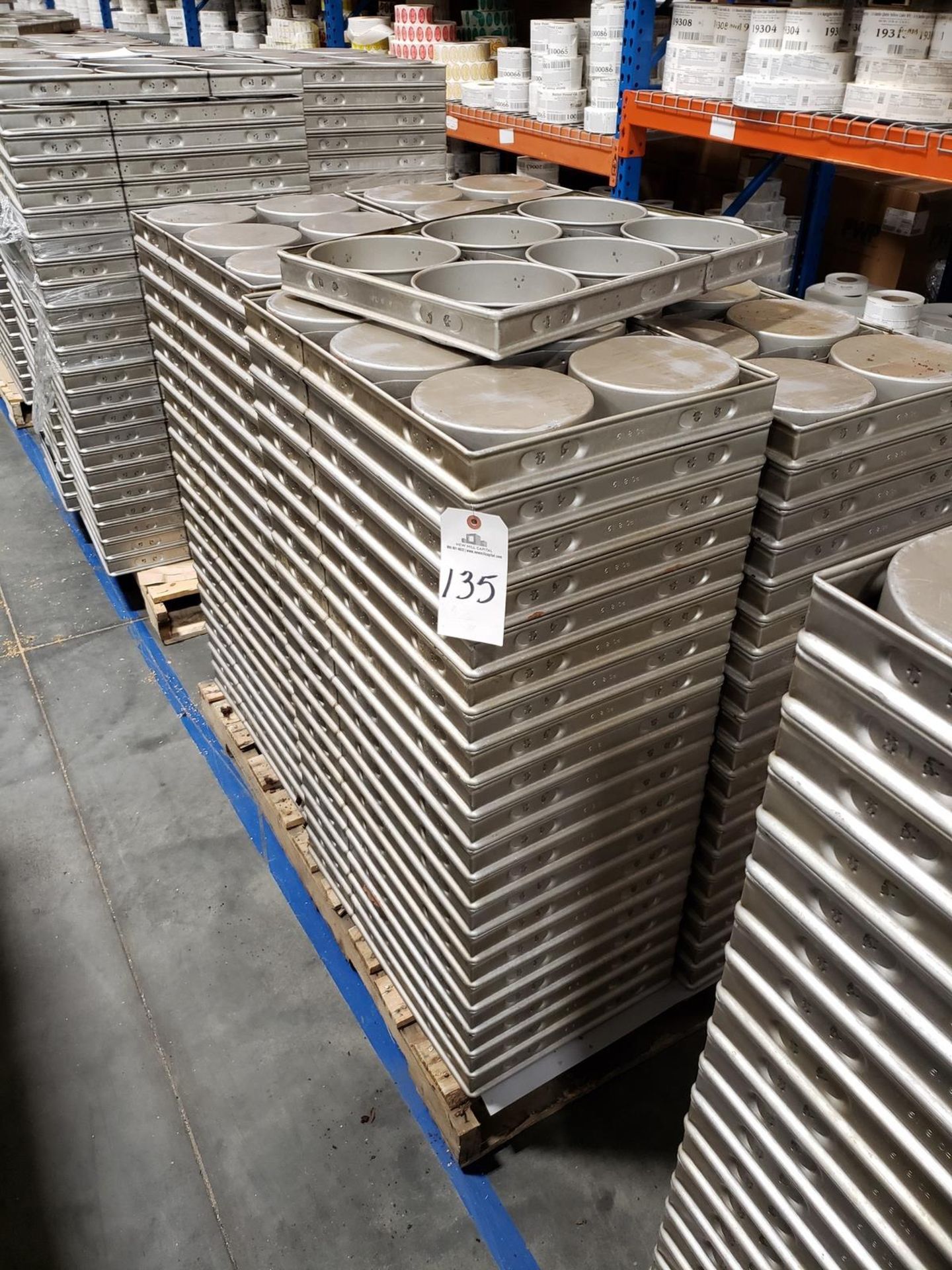 Lot of Approx. (80) Six Strap Round Cake Pan, 7" ID x 2" D | Rig Fee: $100