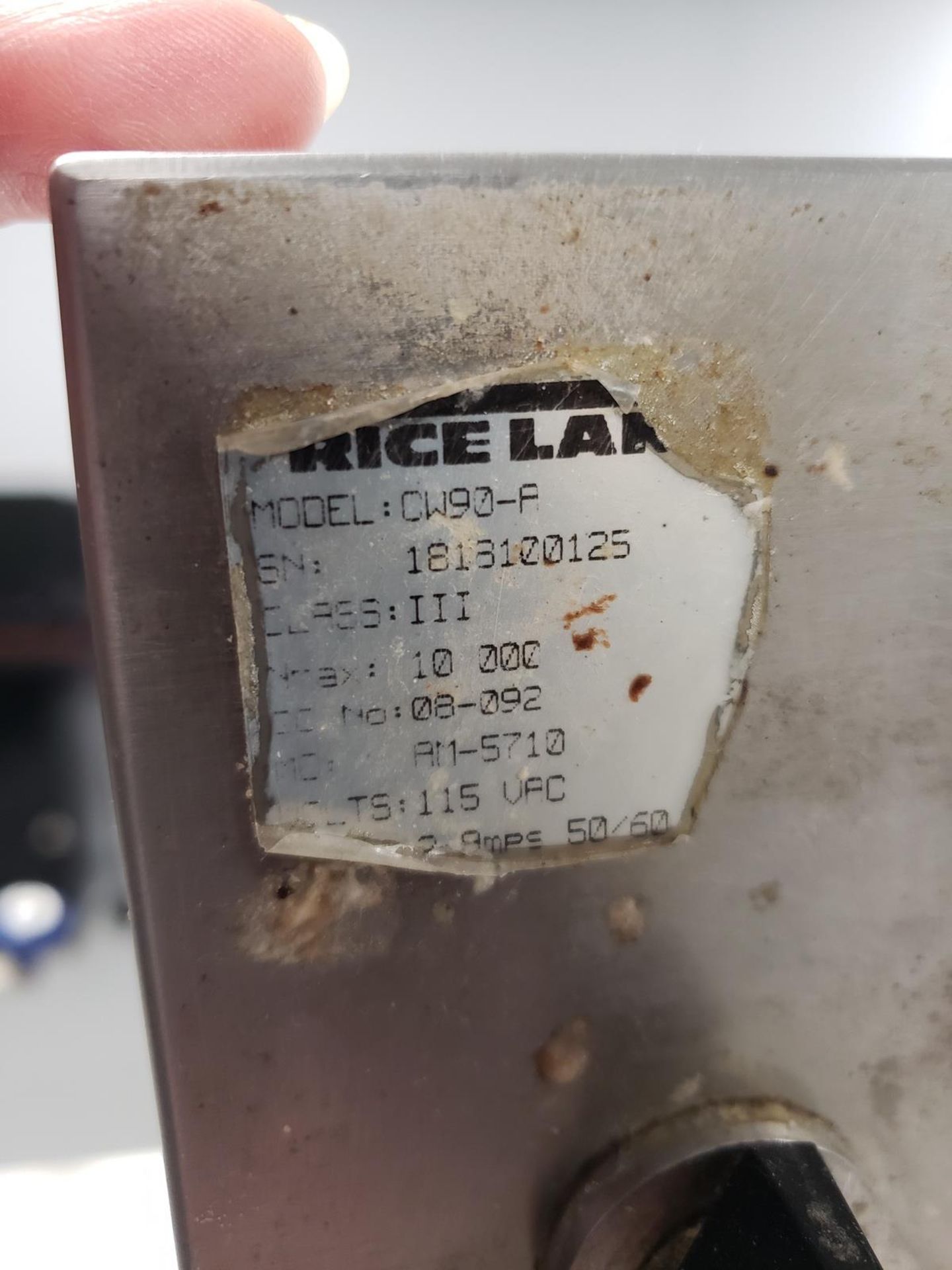 Rice Lake Table Top Scale, M# CW90-A, S/N 1818100125 | Rig Fee: $25 - Image 2 of 2