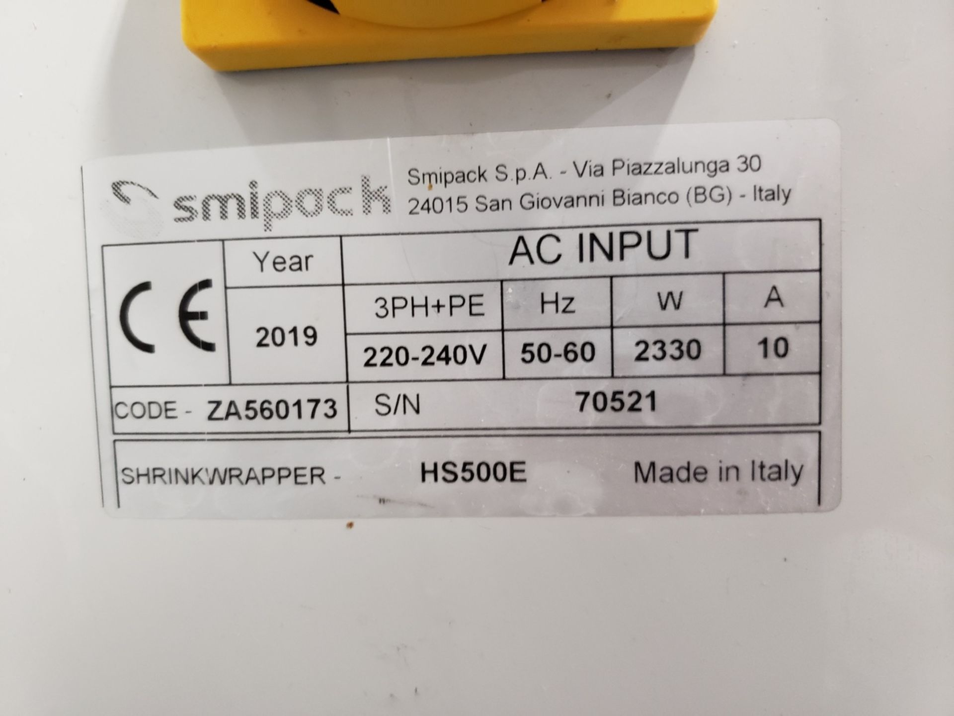 2019 SMIPack Horizontal Flow / Shrink Wrapper, M# HS500E, S/N 70521, W/ T452 Shrink | Rig Fee: $450 - Image 2 of 11