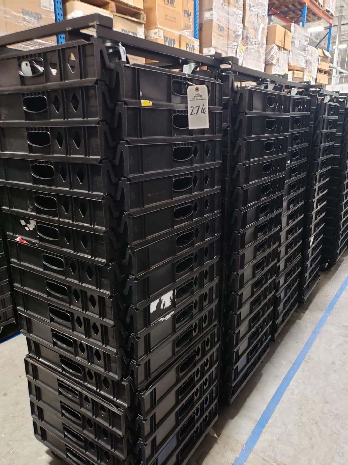 Lot of (120) 20 1/2" X 25" X 3 1/2" Drader Plastic Bun Trays, W/ (8) Roller Platform | Rig Fee: $100