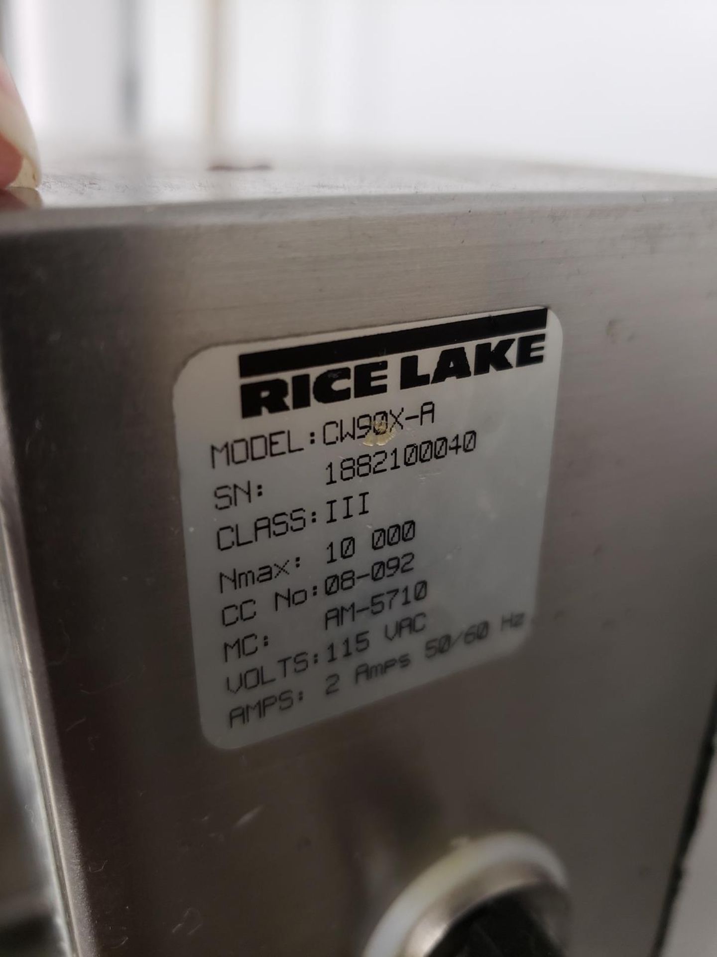 Rice Lake Table Top Scale, M# CW90X-A, S/N 1882100040 | Rig Fee: $25 - Image 2 of 2