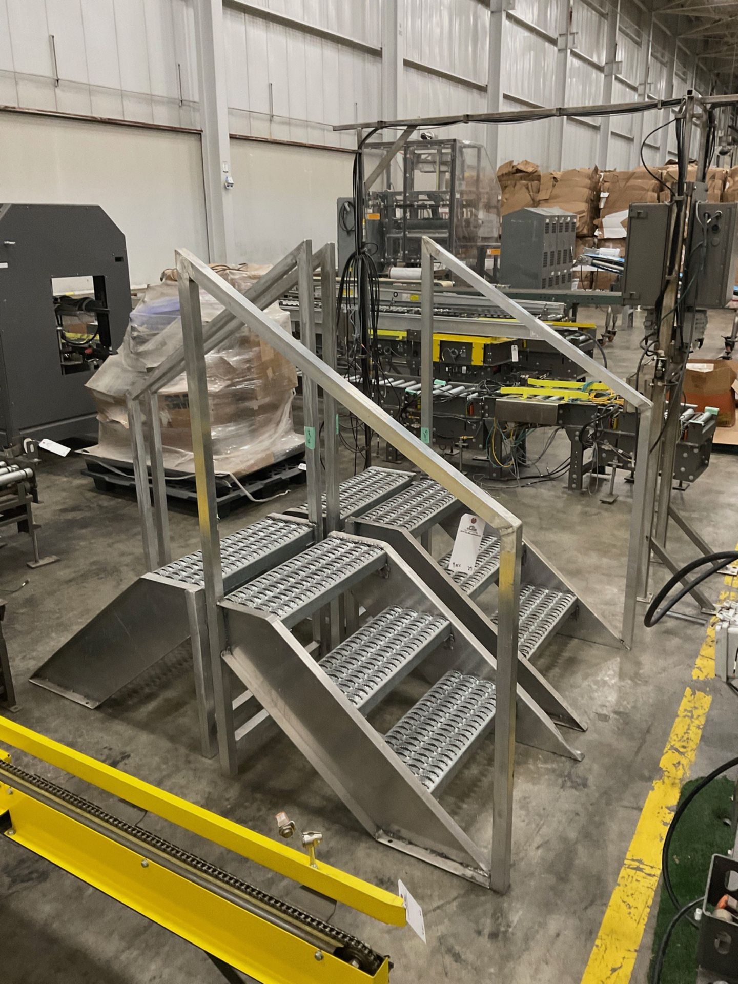 (4) Sets of Aluminum/Galvanized Stairs for Bag in Box Conveyor System Rig Fee: $75