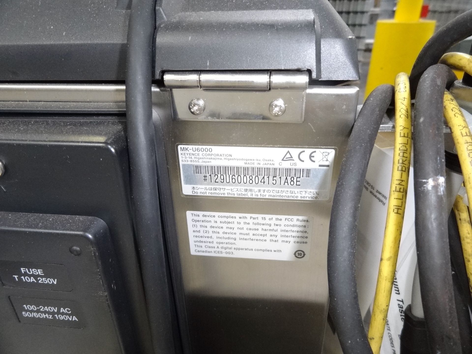 Keyence MK-U6000 Inkjet Code, S/N: AS9U600804151A8E | Rig Fee: $100 - Image 2 of 2