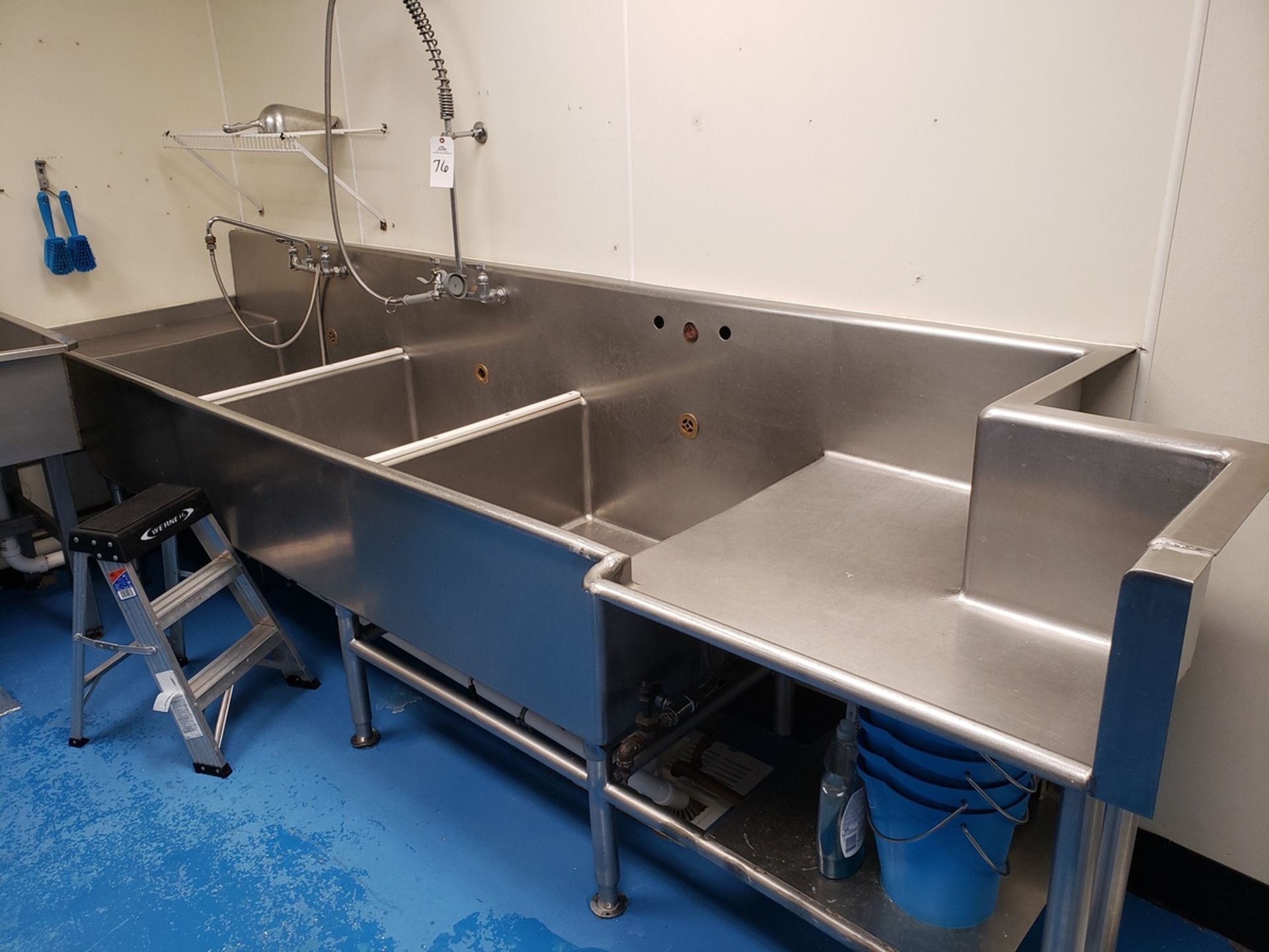 Triple Basin Stainless Steel Sink | Rig Fee: $175