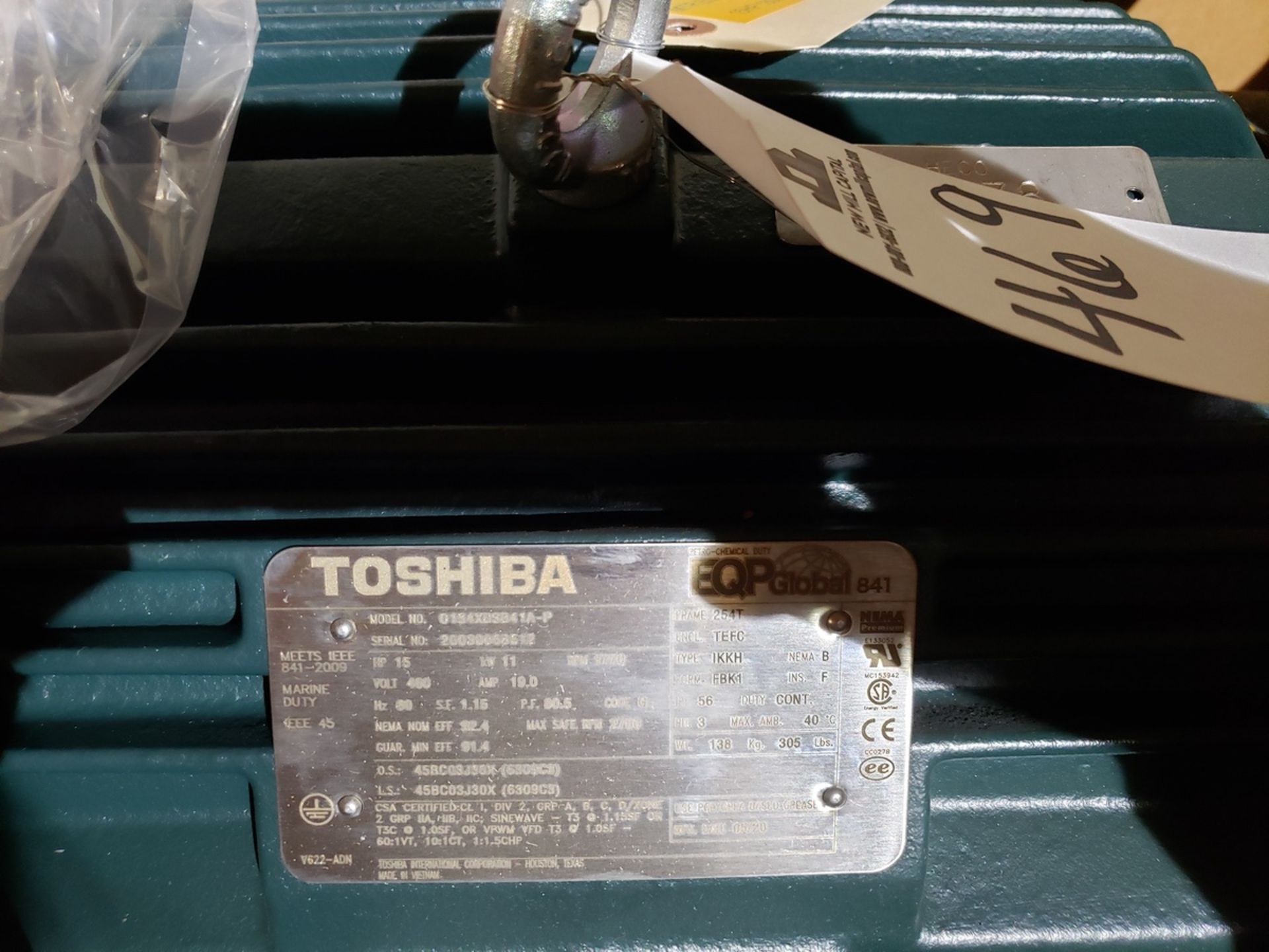 Toshiba Motor, 15 HP, 254T Frame | Rig Fee $125 - Image 2 of 2