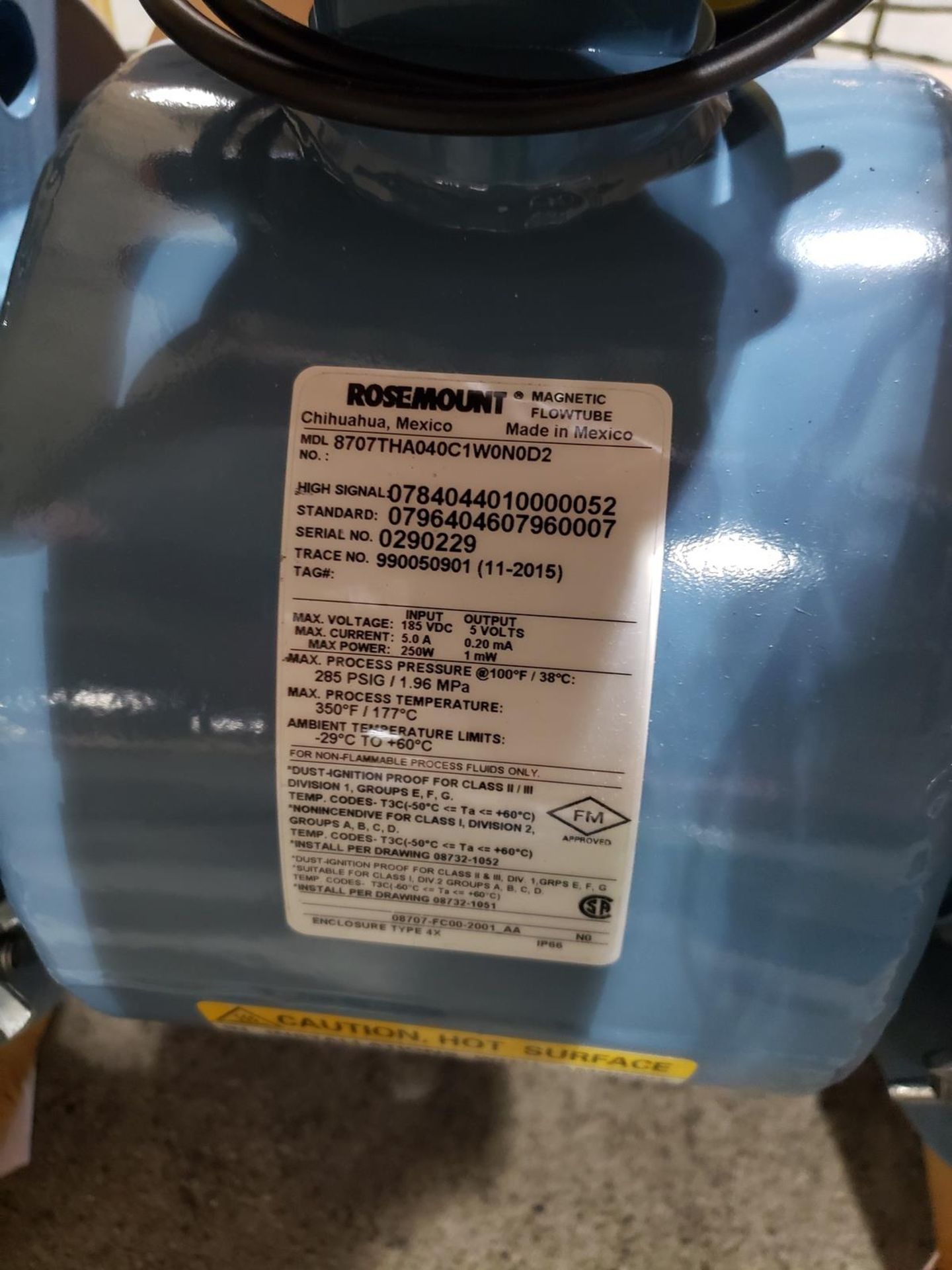 Rosemount Magnetic Flowtube, M# 8707THA040C1W0N0D2, S/N 0290229 | Rig Fee $50 - Image 2 of 2