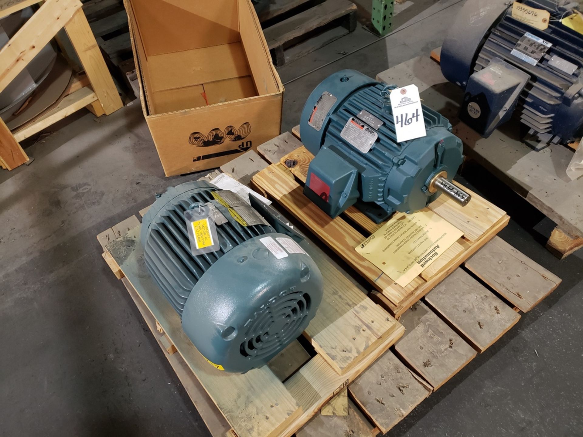 Lot of (2) Electric Motors, (1) 10 HP, 215T Frame, Baldor Motor, (1) 10 HP, 215T F | Rig Fee $125