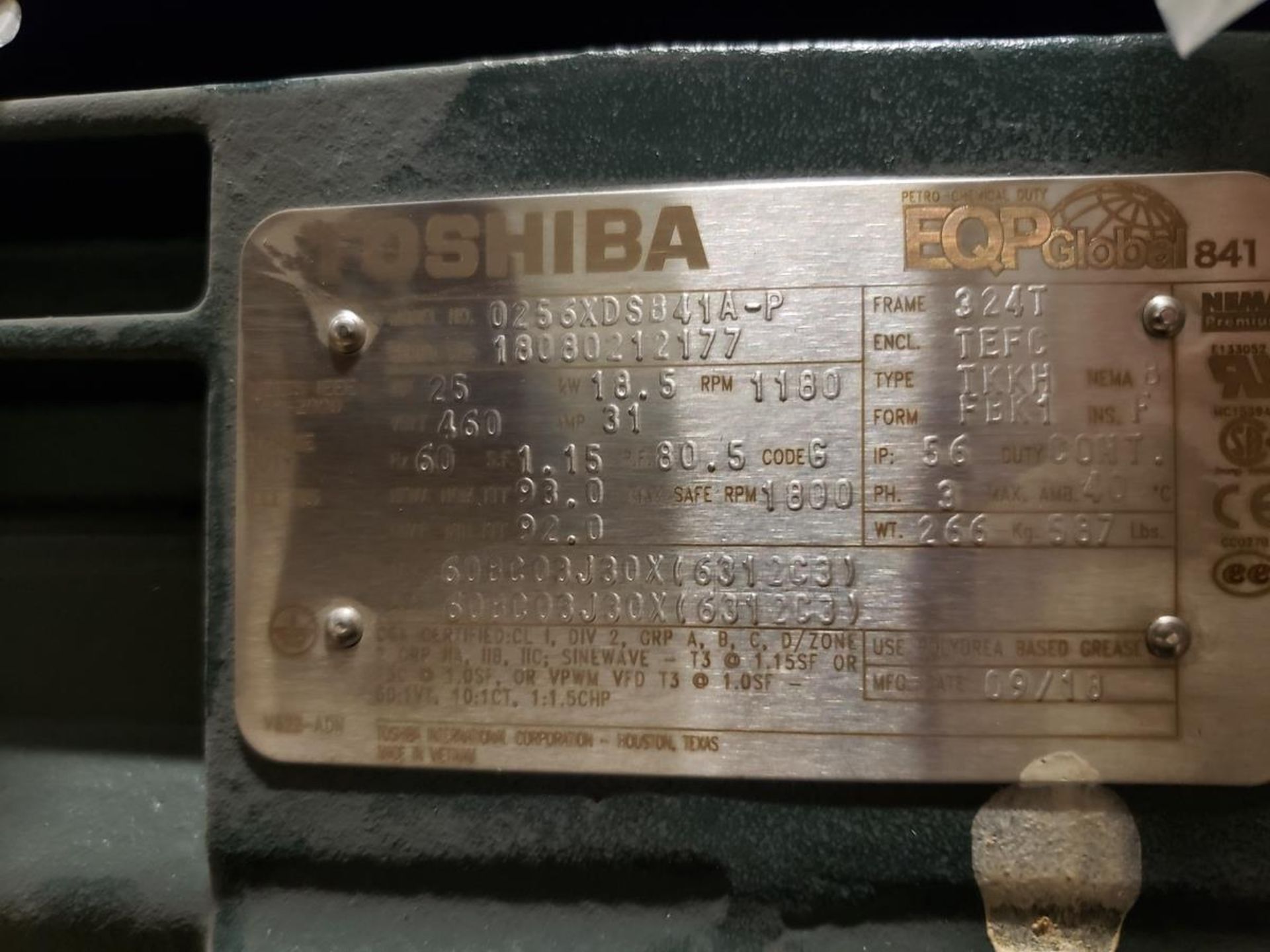 Toshiba Motor, 25 HP, 324T Frame | Rig Fee $125 - Image 2 of 2