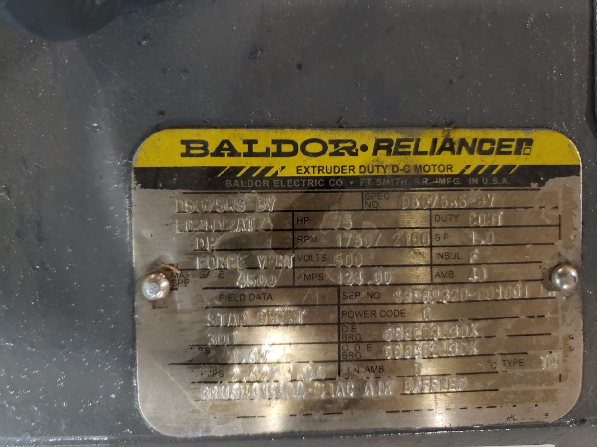 Baldor Motor, 75 HP | Rig Fee $125 - Image 2 of 2