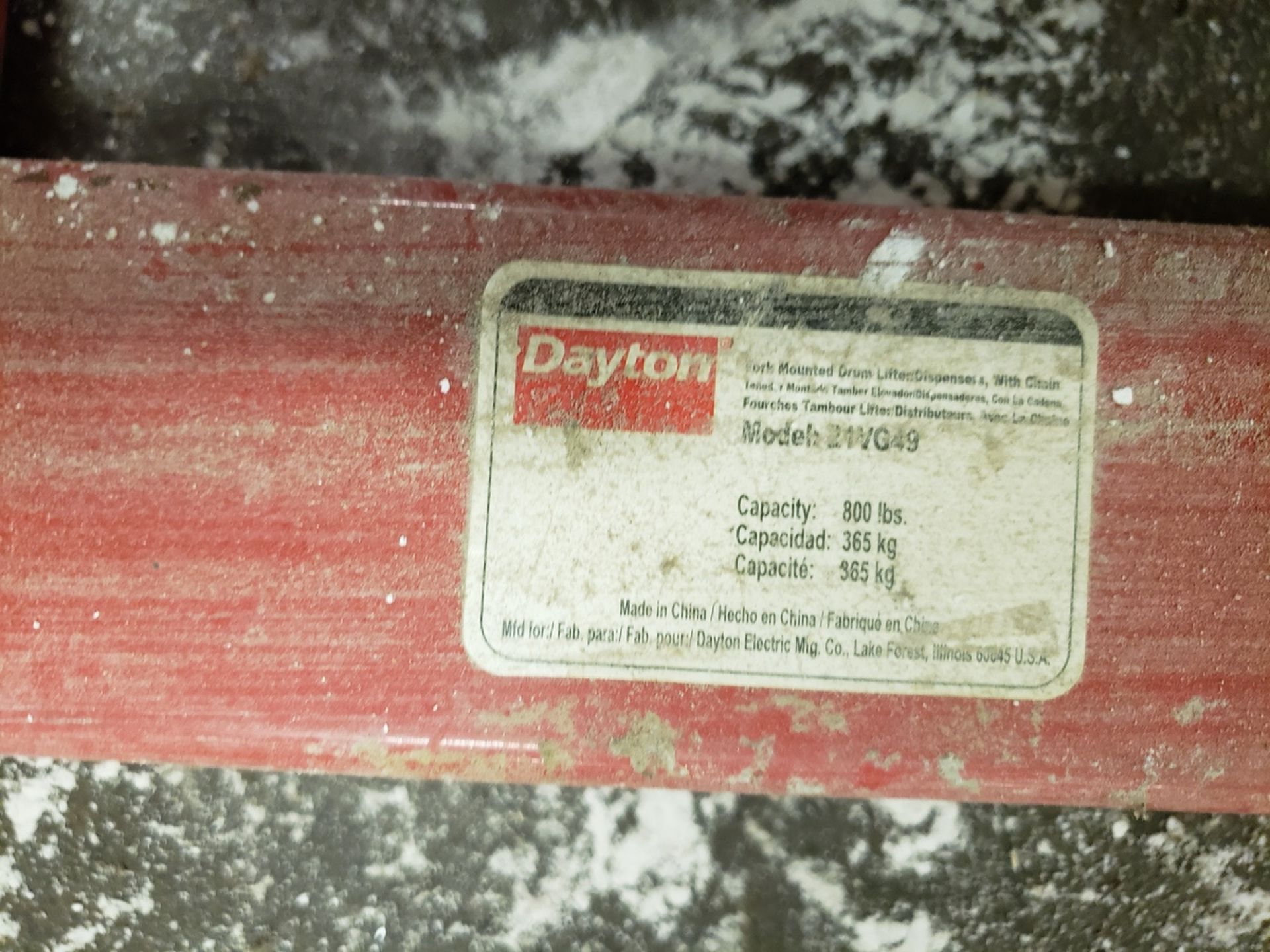 Dayton Forklift Drum Lifter, M# 21VG49 | Rig Fee $50 - Image 2 of 2