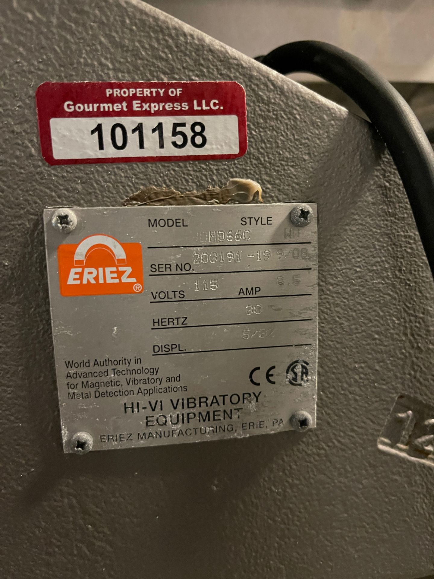 Eriez HD66C - W 12" High Deflection Vibratory Feeder, S/N 203191-19 | Rig Fee $350 - Image 4 of 5