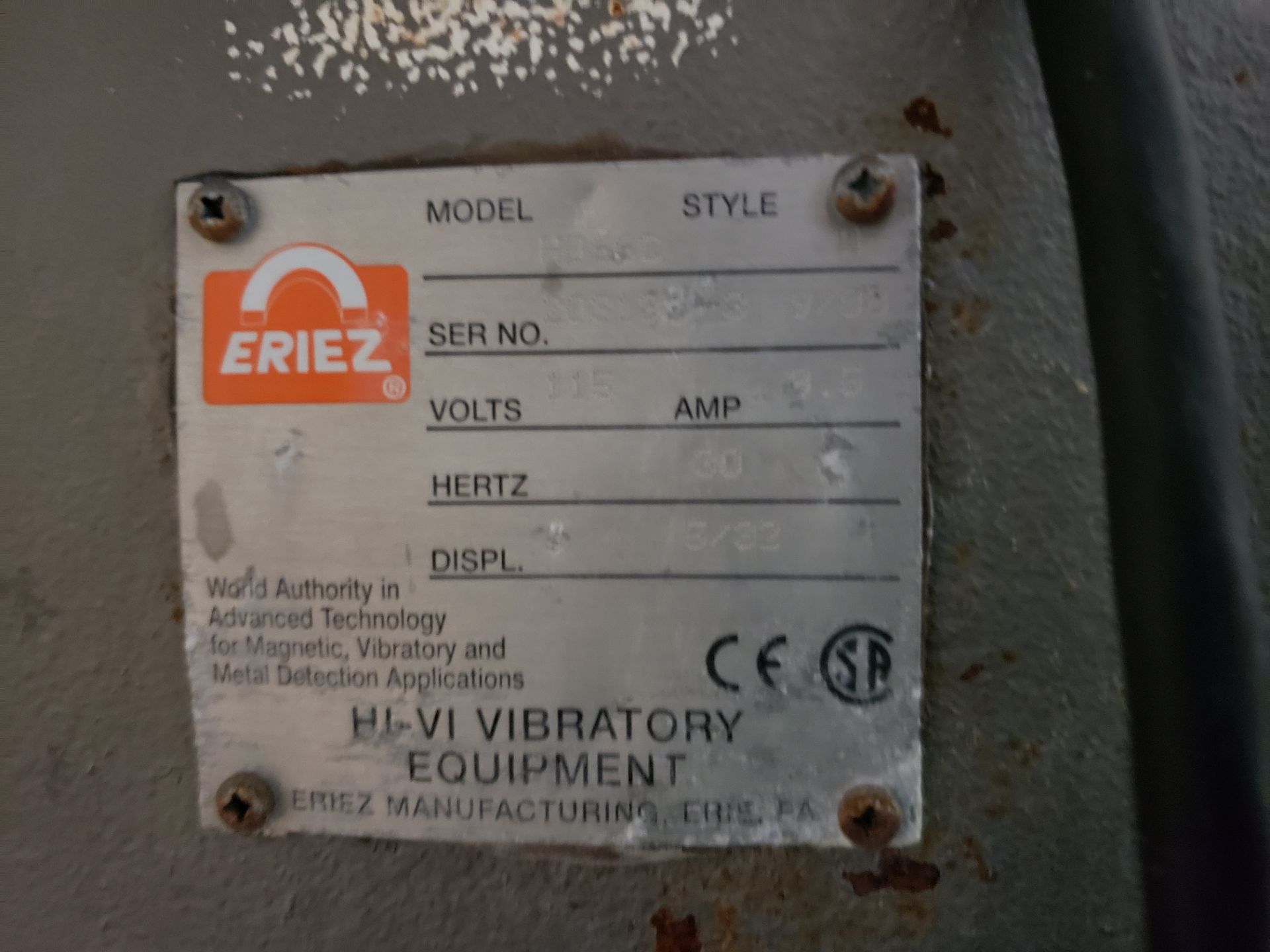 Eriez HD66C - W 12" High Deflection Vibratory Feeder, S/N 203193-3 | Rig Fee $500 - Image 2 of 3