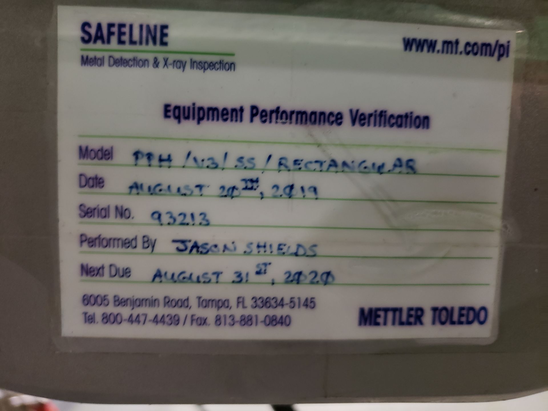 Mettler Toledo Safeline Metal Detector with Approx. 18" x 4' Conveyor, Model PPH/V3/ | Rig Fee $500 - Image 3 of 5