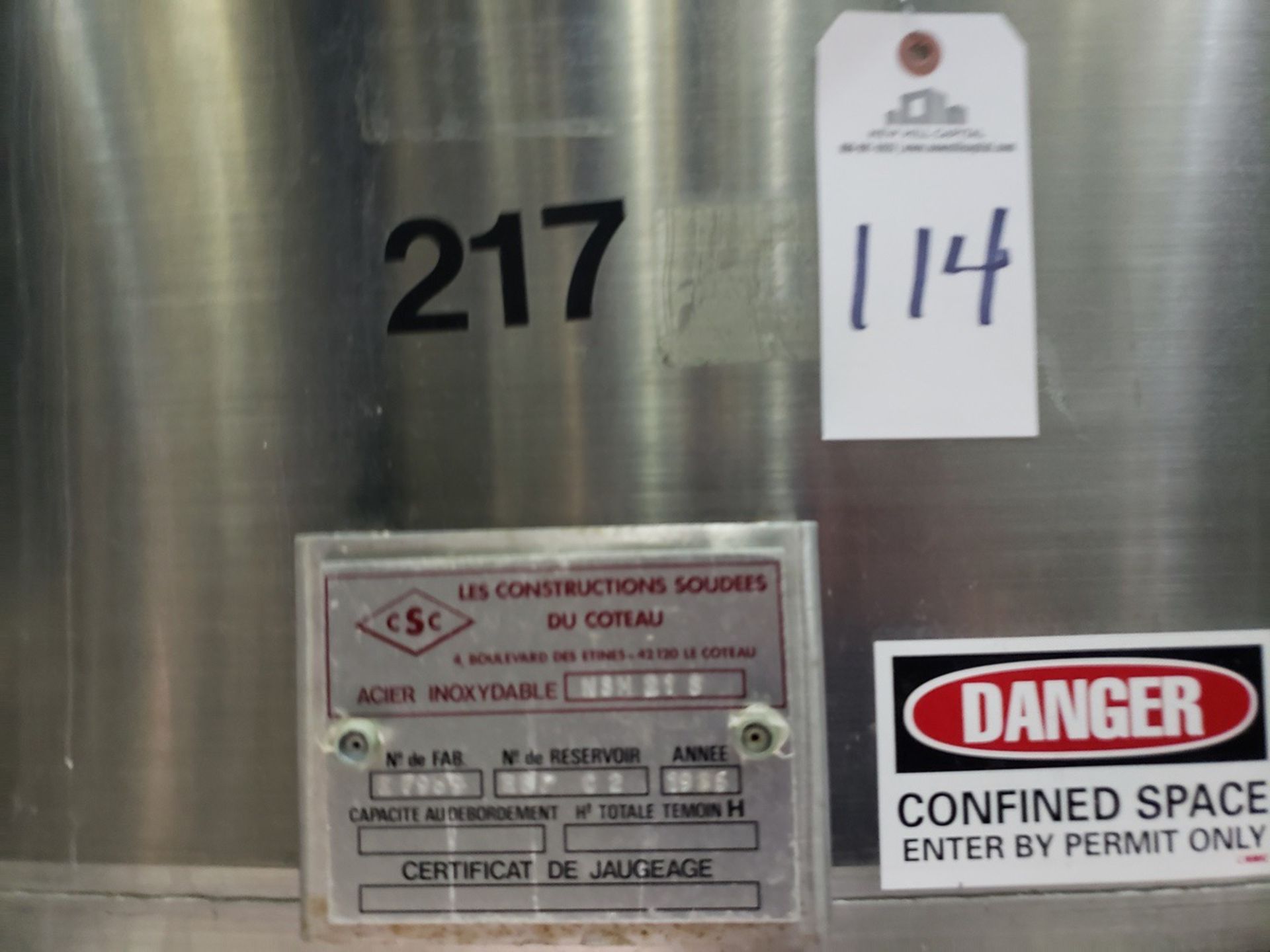 CSC 26,980 Gallon 316 Stainless Steel Dimple Band Jacket Holding Tank, 13' 2" O.D X | Rig Fee $6500 - Image 2 of 6