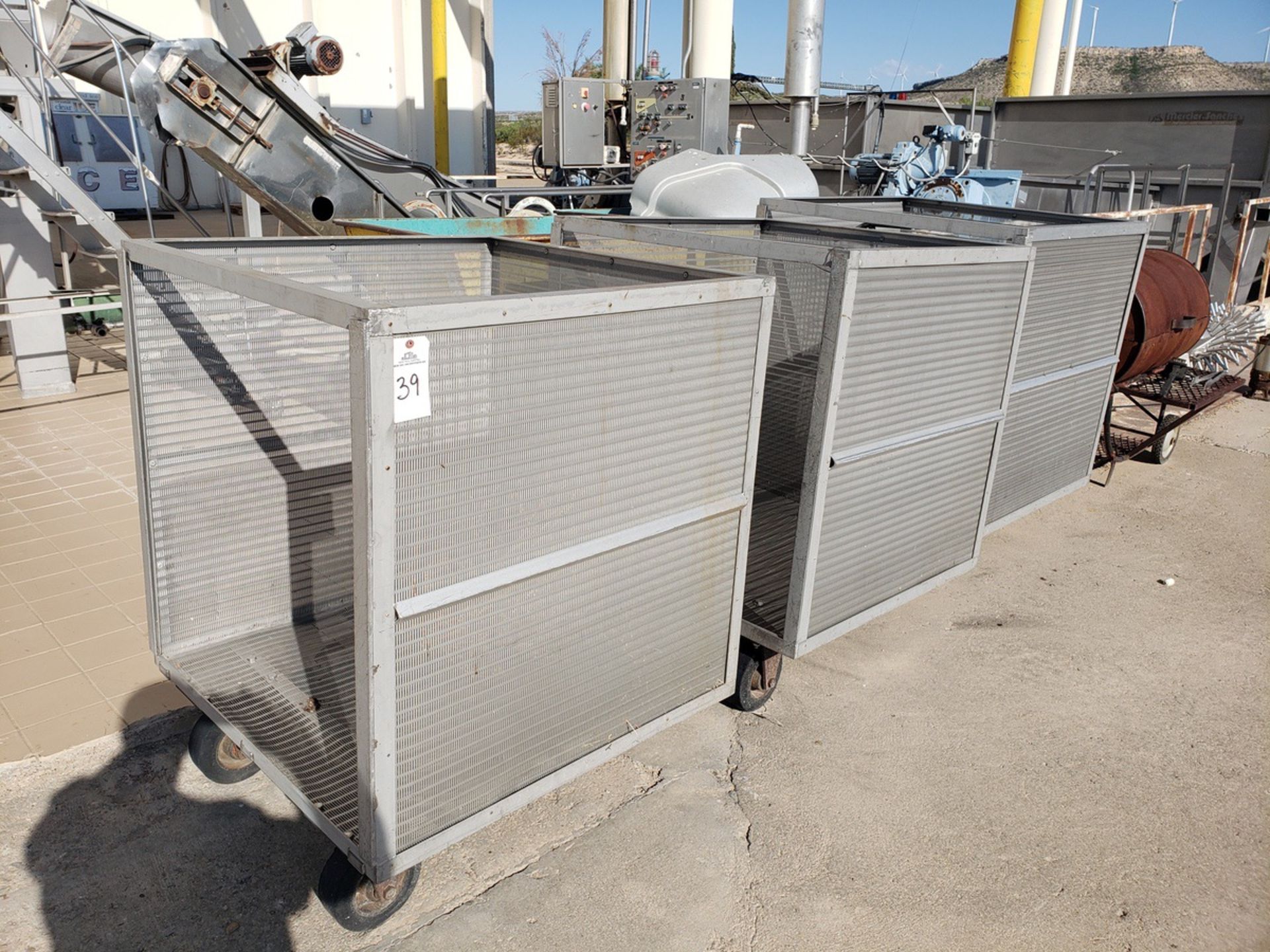 Lot of (3) Stainless Steel Mesh Transfer Carts | Rig Fee $50