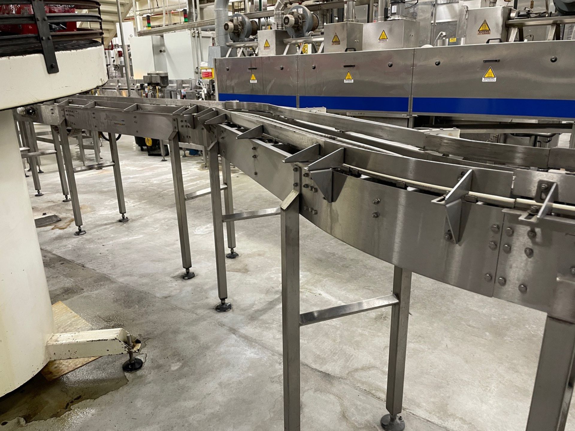 Berry Wehmiller SS Frame Conveyor, Aprx 18ft OAL x 14in W Belt & Amber S-Bend W/ 180 | Rig Fee $800 - Image 3 of 4