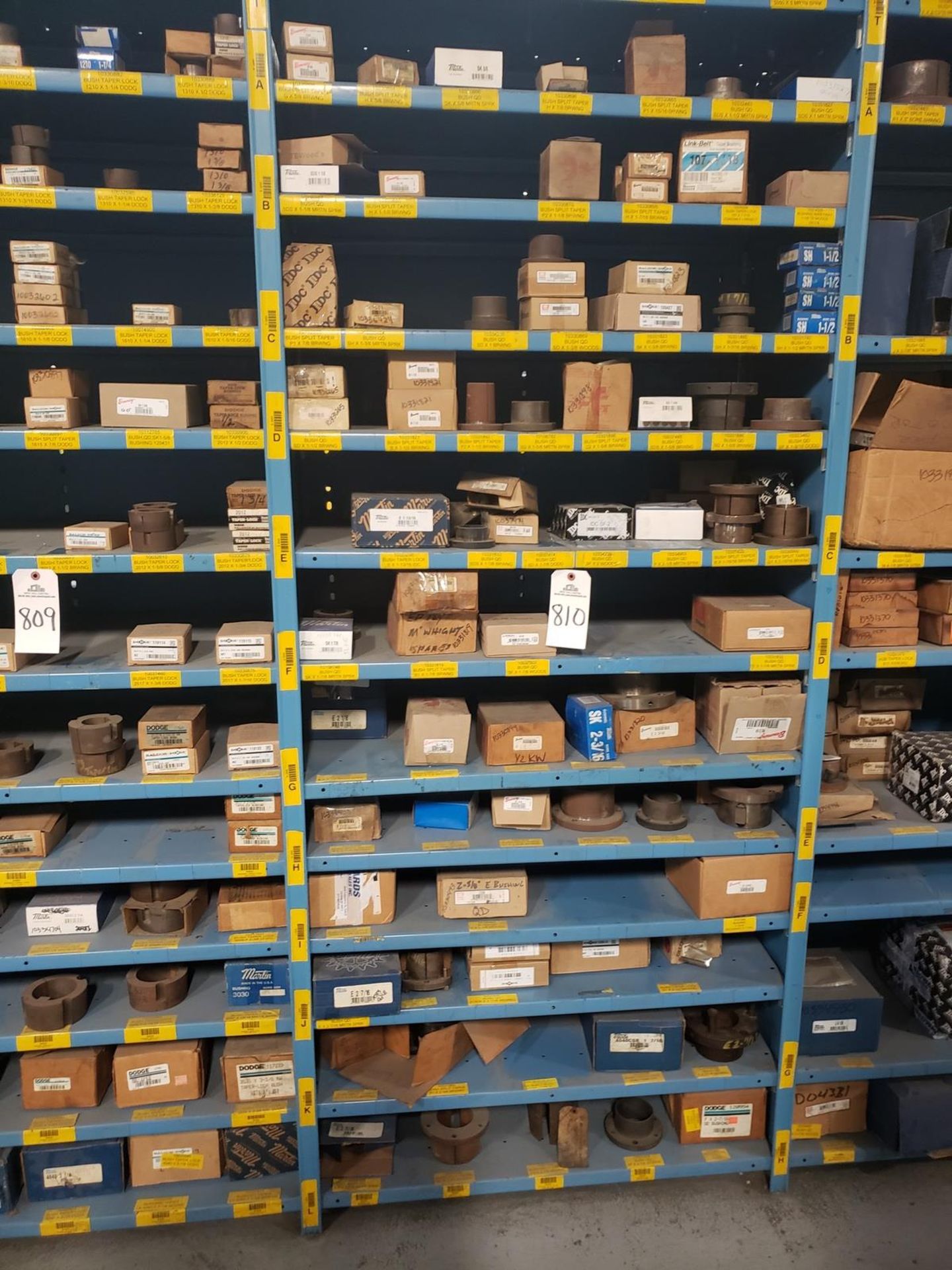 Contents of Storage Shelf Section, Spare Parts | Rig Fee $185