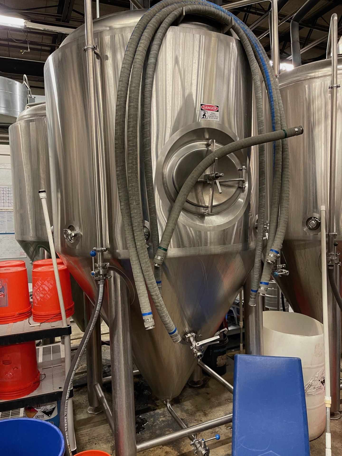 2013 ABS Commercial 20 BBL Fermentation Vessel, Cone Bottom, Glycol Jacketed, Mando | Rig Fee $800
