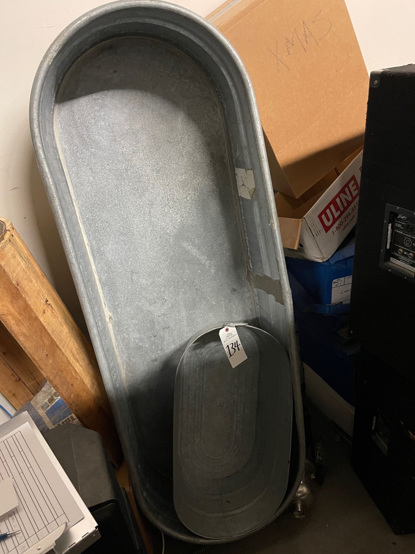 Lot of (2) Galvanized Tubs | Rig Fee $10