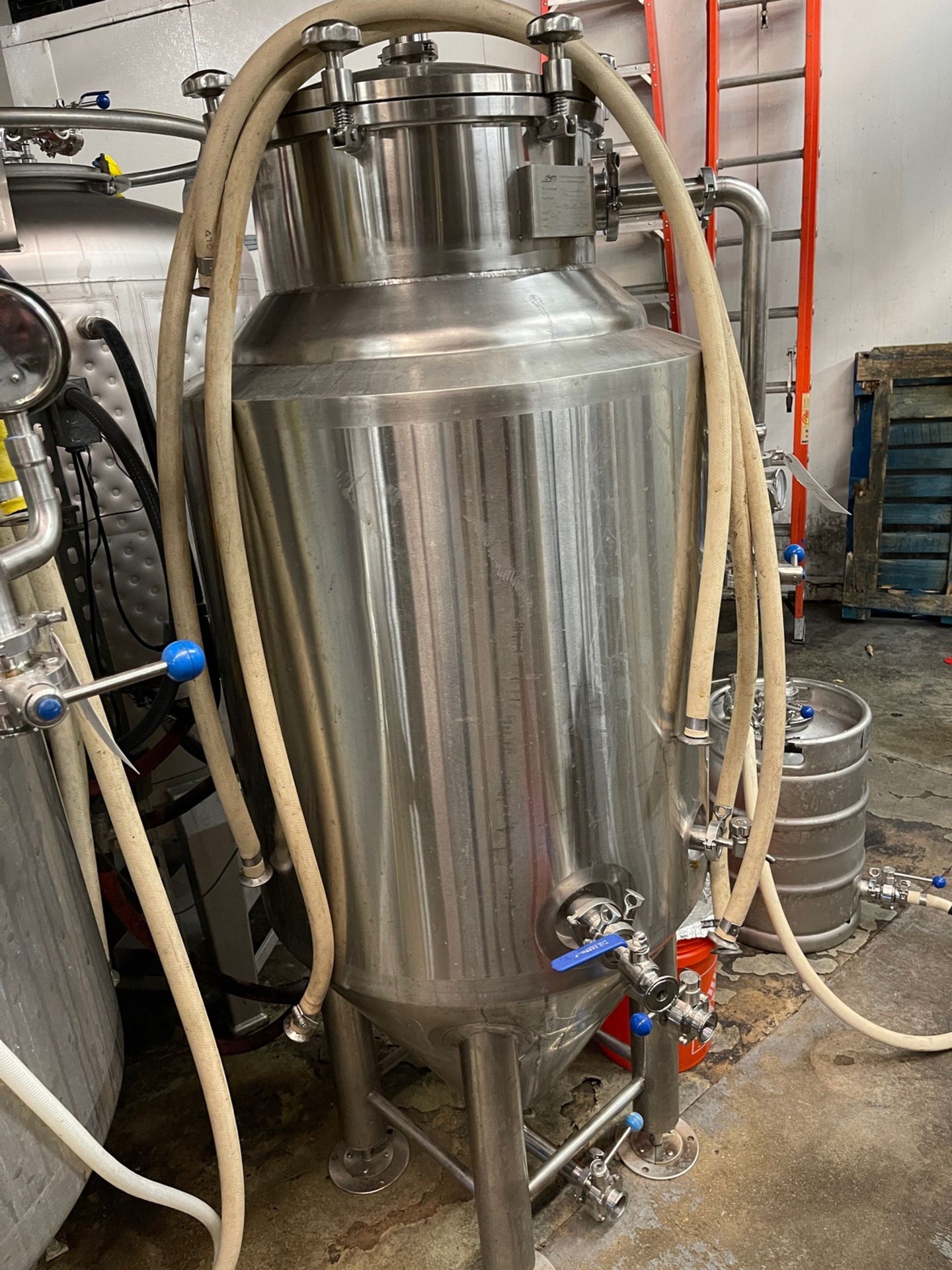 2019 DYM 2 BBL Pilot System Fermentation Vessel, Cone Bottom, Glycol Jacketed, Zwic | Rig Fee $250 - Image 2 of 3