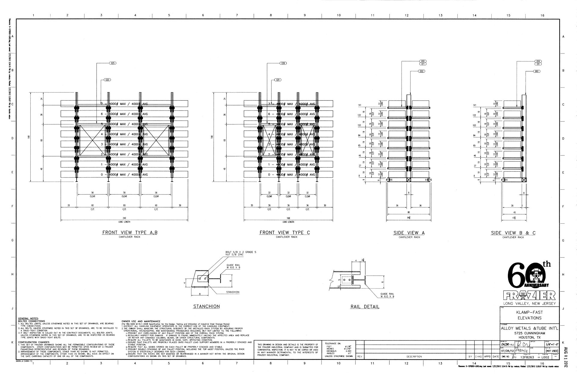 Frazier Cantilever Material Racking System, (24) Sections, Single and Double Sided | Buyer to Remove - Image 10 of 12