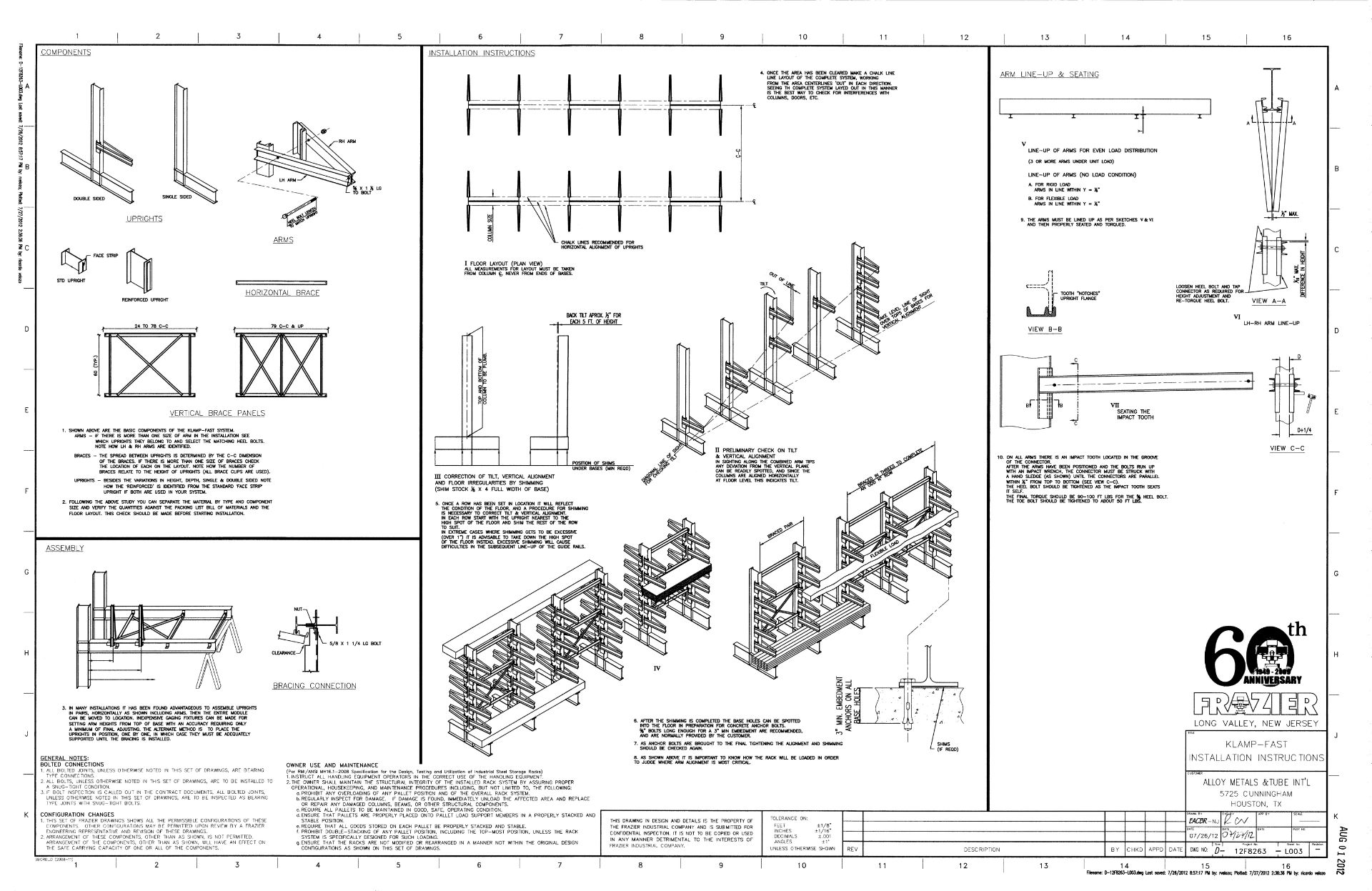 Frazier Cantilever Material Racking System, (24) Sections, Single and Double Sided | Buyer to Remove - Image 12 of 12