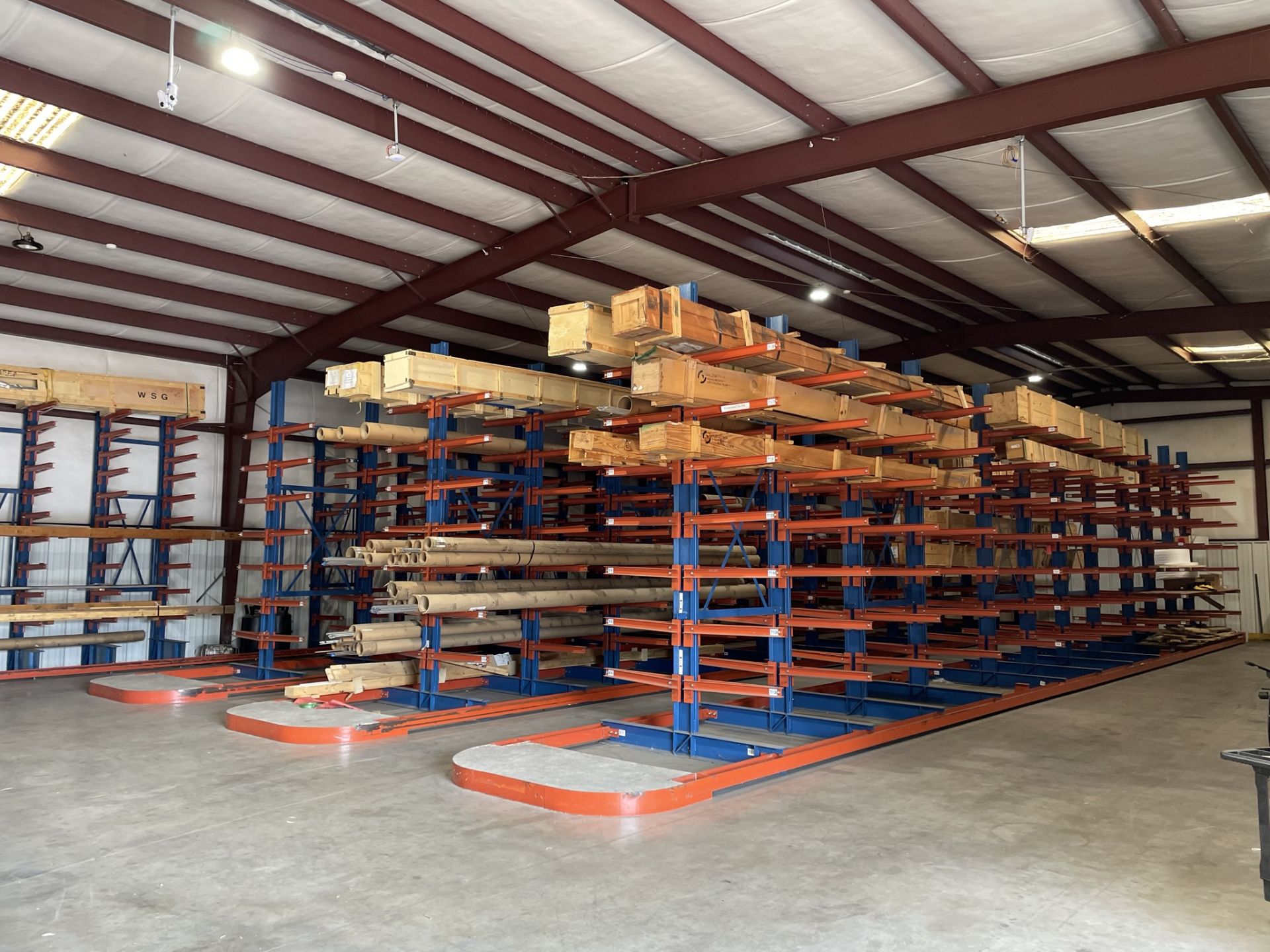 Frazier Cantilever Material Racking System, (24) Sections, Single and Double Sided | Buyer to Remove