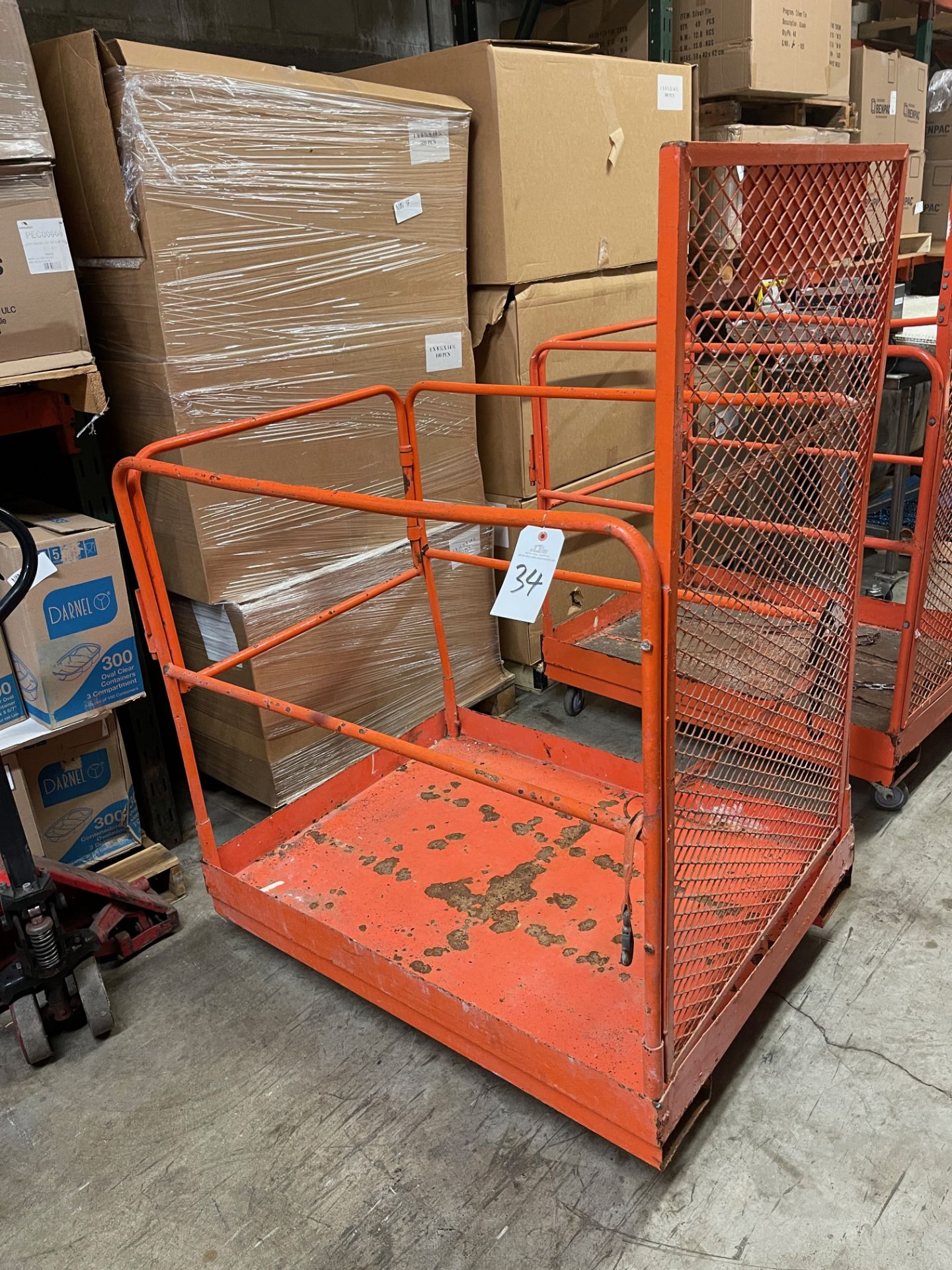 Lift Truck Platforms, Approx 36" x 48" with 41" High Railing and 57" High Cage Side | Rig Fee $25