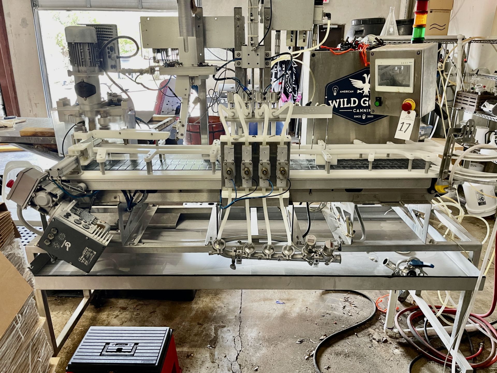 2016 Wild Goose WGC 250 4-Head Canning Line on Casters with Rinse Cage up to De-Pal | Rig Fee $500