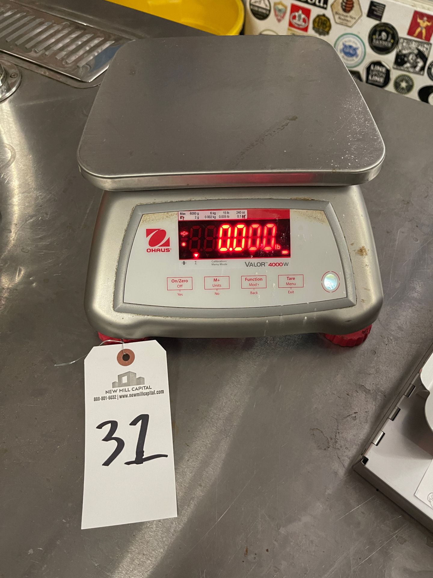 Ohaus Valor 4000W Digital Scale, 15LB. Capacity, Model V41XWE6T, S/N 8337330318 | Rig Fee $10