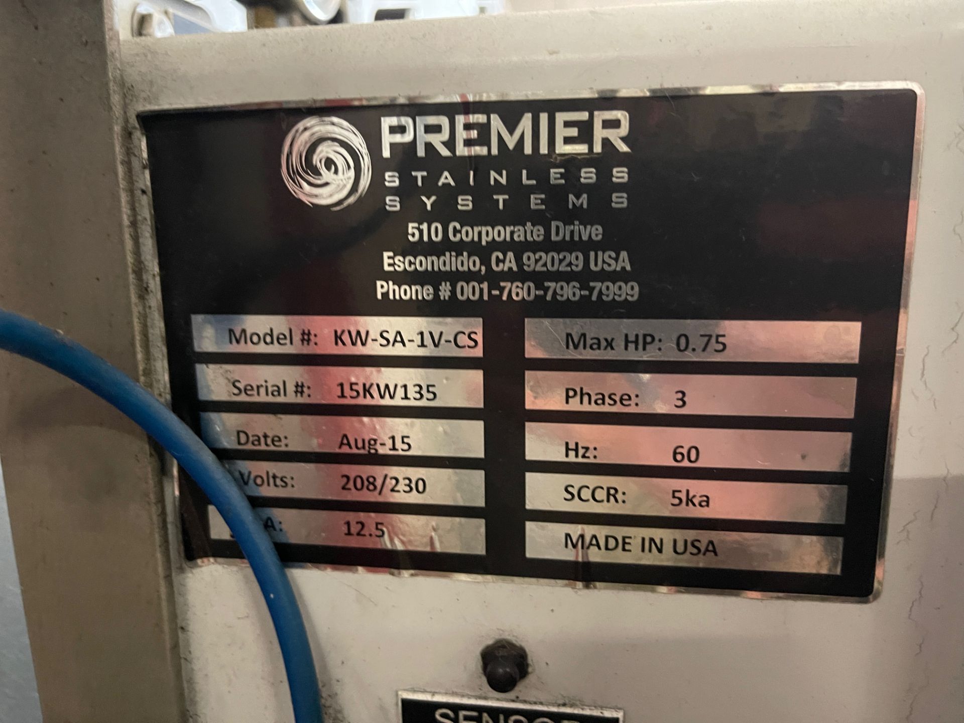 2015 Premier Stainless Systems 2-Head Programmable Keg Washer, Model KW-SA-1V-CS, S | Rig Fee $350 - Image 2 of 2