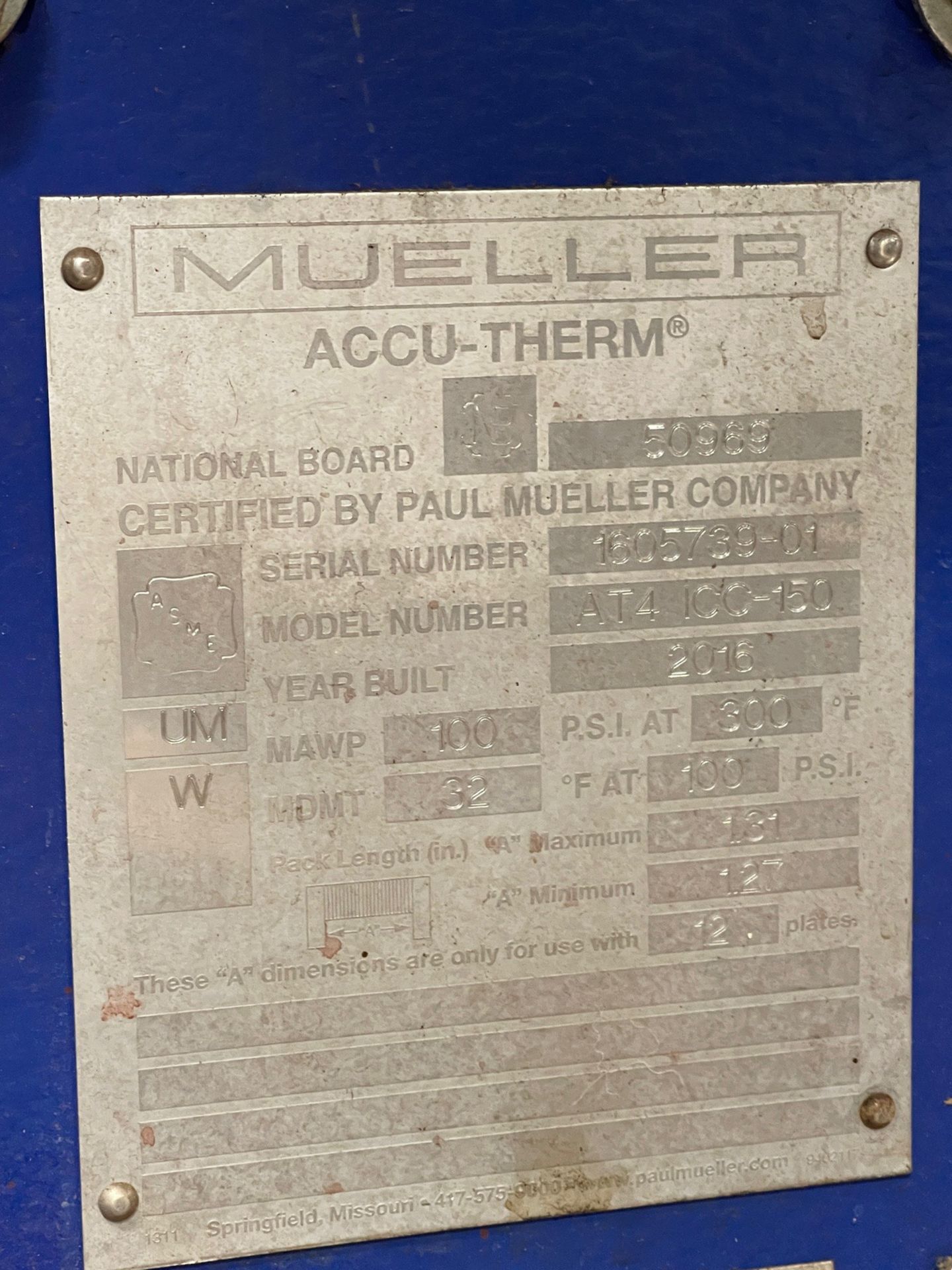 Mueller Hot Water Makeup System with Shell in Tube Exchanger, Accu-Therm Heat Exch | Rig Fee $200 - Image 4 of 6