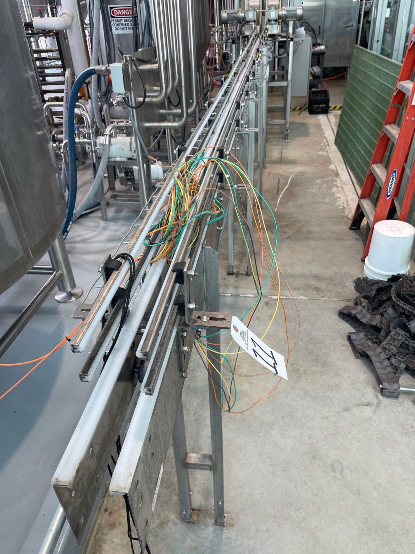 Straight Section of Conveyor Between Bottle Drop and Filler/Capper, Approx. 3.25" Be | Rig Fee $300