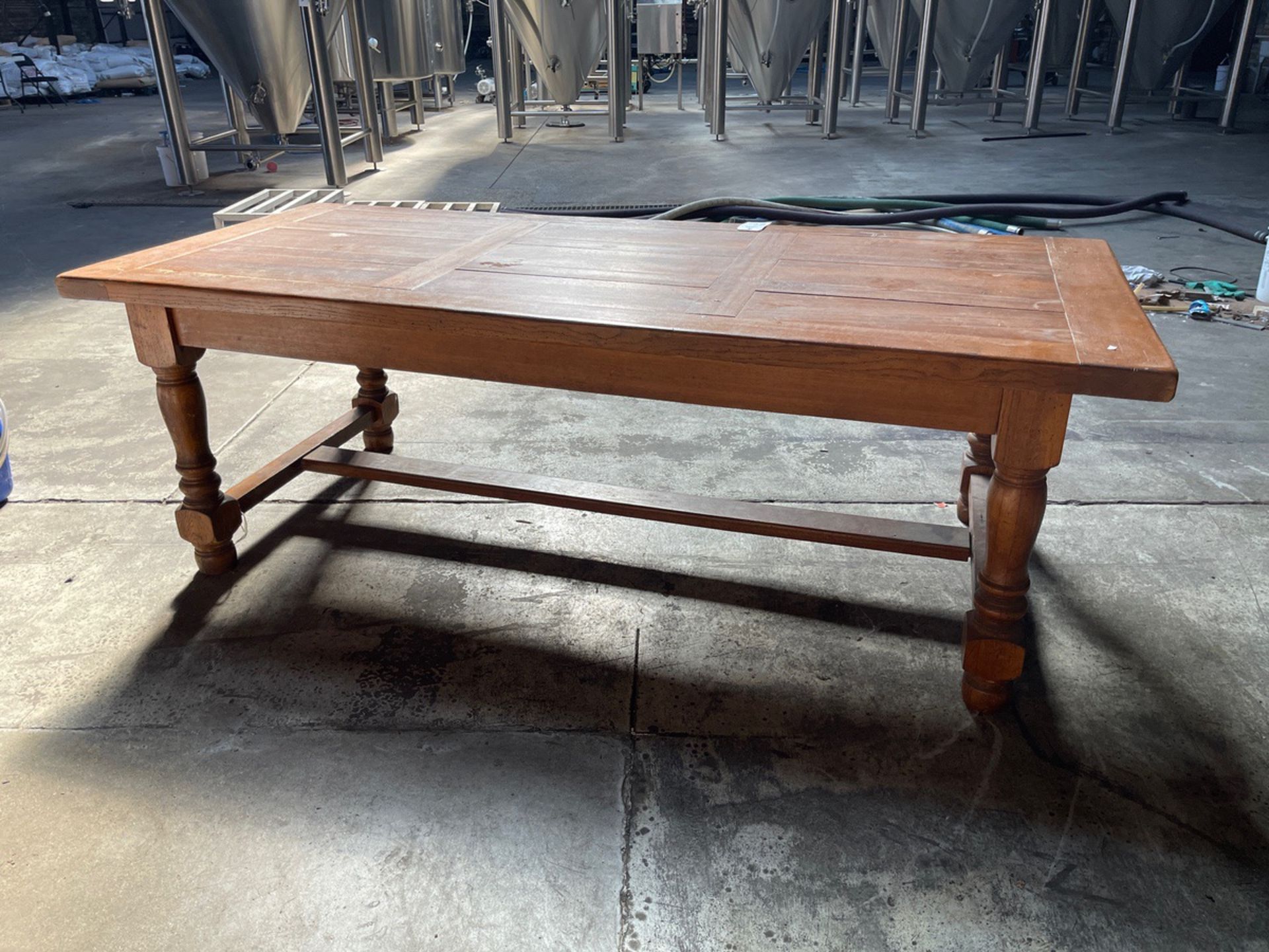 Wood Table, Approx. 39'' x 90'' | Rig Fee $50 - Image 2 of 2