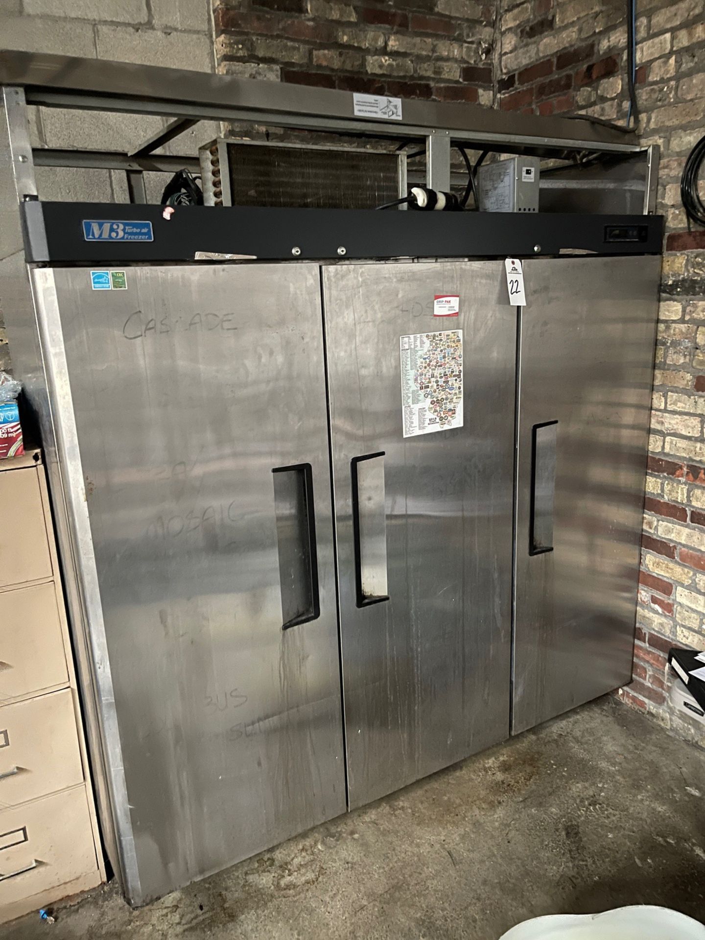 Turbo Air Stainless Steel 3 Door Freezer, Model M3F72-3 | Rig Fee $100