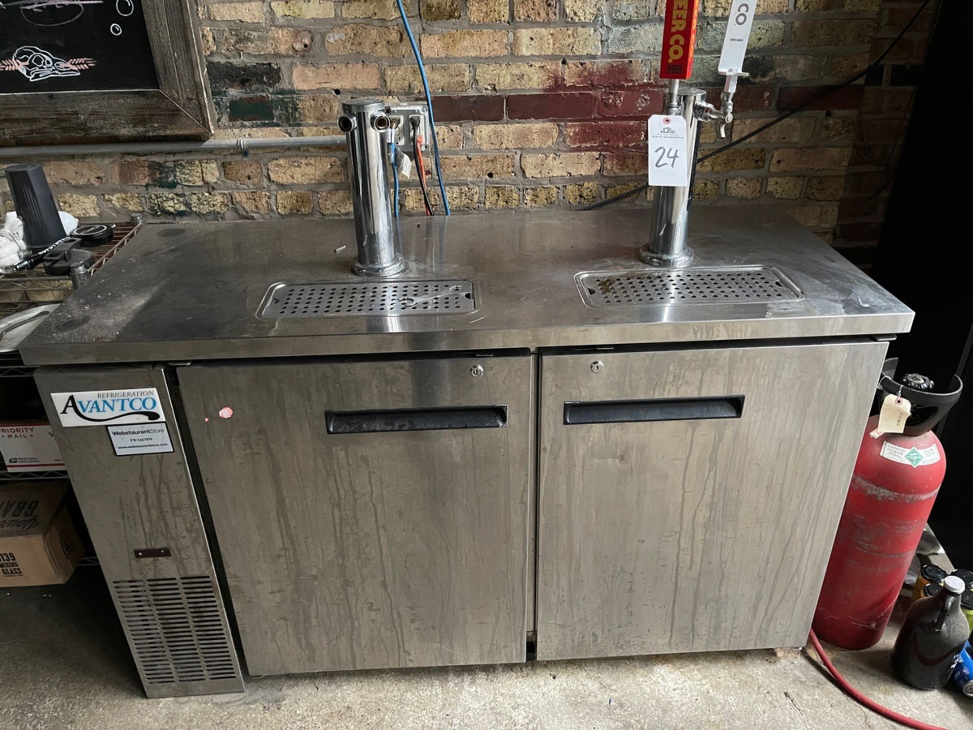 Avantco 2 Door Stainless Steel Keg Cooler with 2 Towers, Model 178UDD2460S | Rig Fee $100